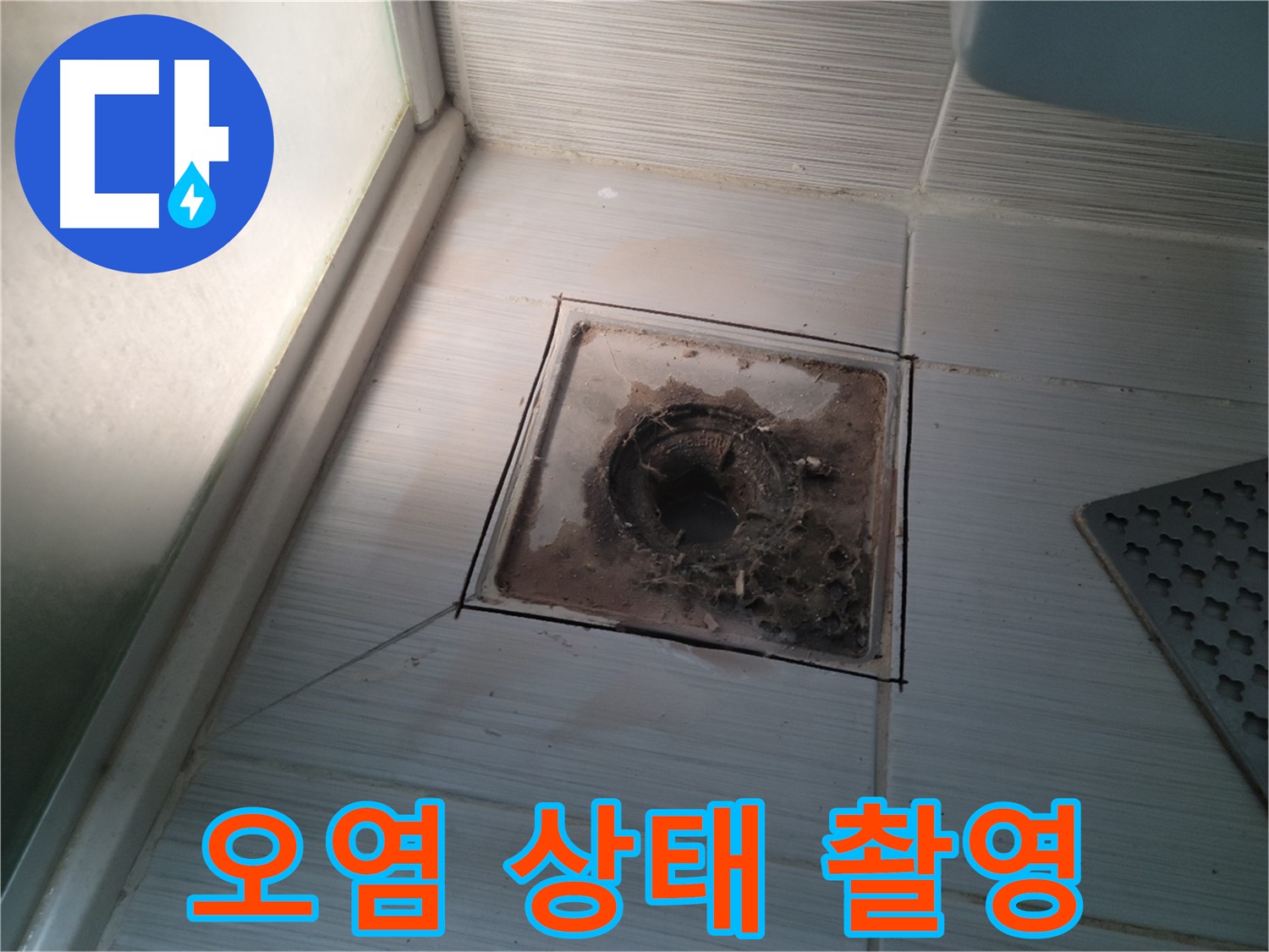 신창비바패밀리 욕실 배수구 주변 - 오염 상태 확대 촬영 및 정밀 분석