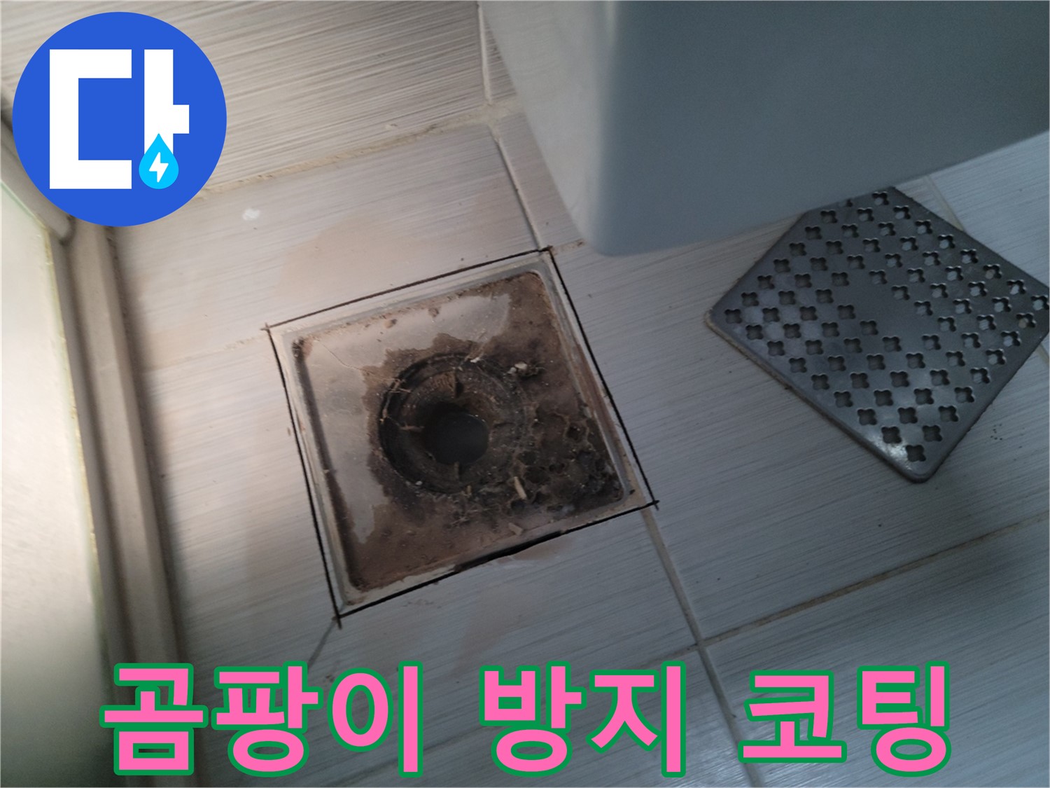 욕실 배수구 - 곰팡이 방지 코팅 시공 - 깨끗하게 유지