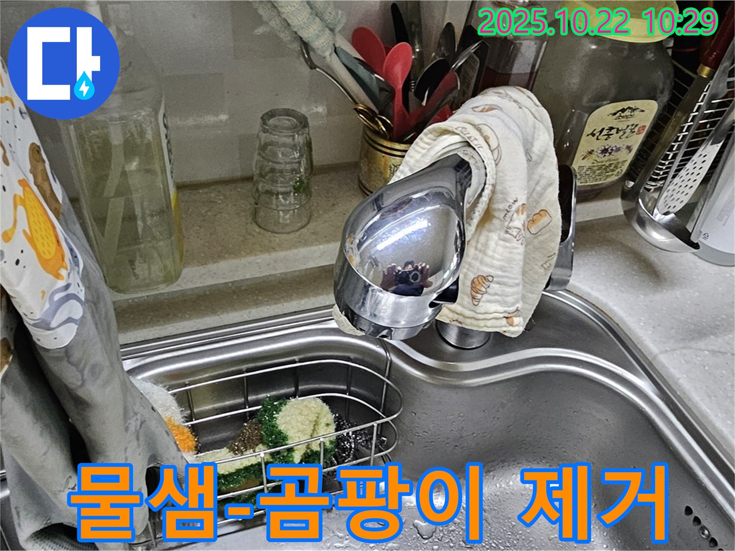 도봉동 현대시티 아파트 싱크대 아래 물샘 - 누수 해결과 함께 곰팡이까지 말끔하게 제거해 드립니다.