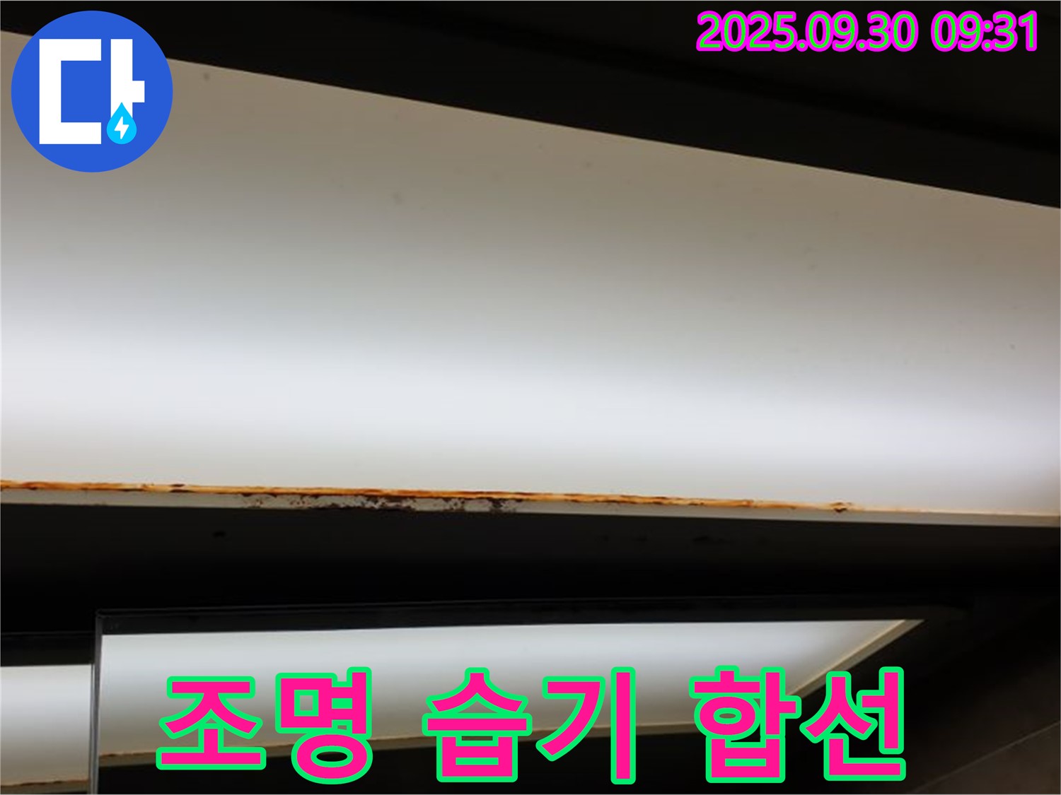 광적면 석우리 누수 - 조명 습기! 전기 합선! 화재 위험