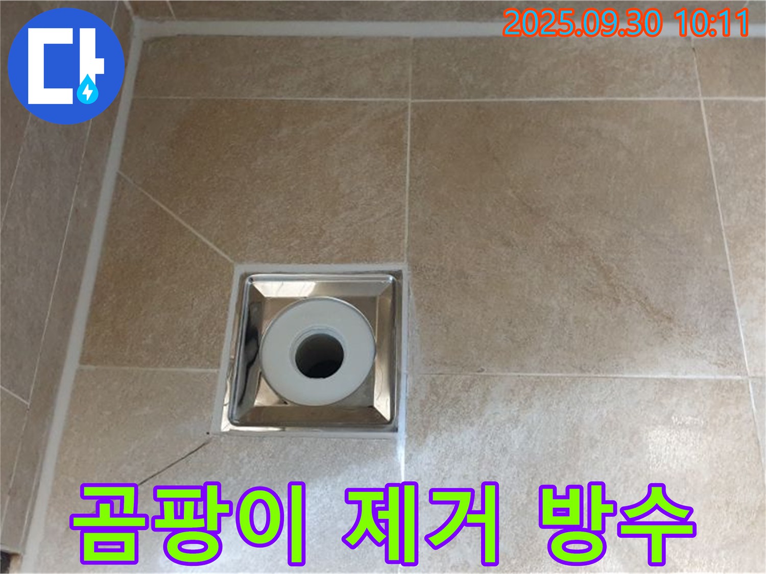양주 광적면 석우리 - 욕실 배수구 주변 곰팡이 깨끗하게 제거하고 완벽 방수 시공