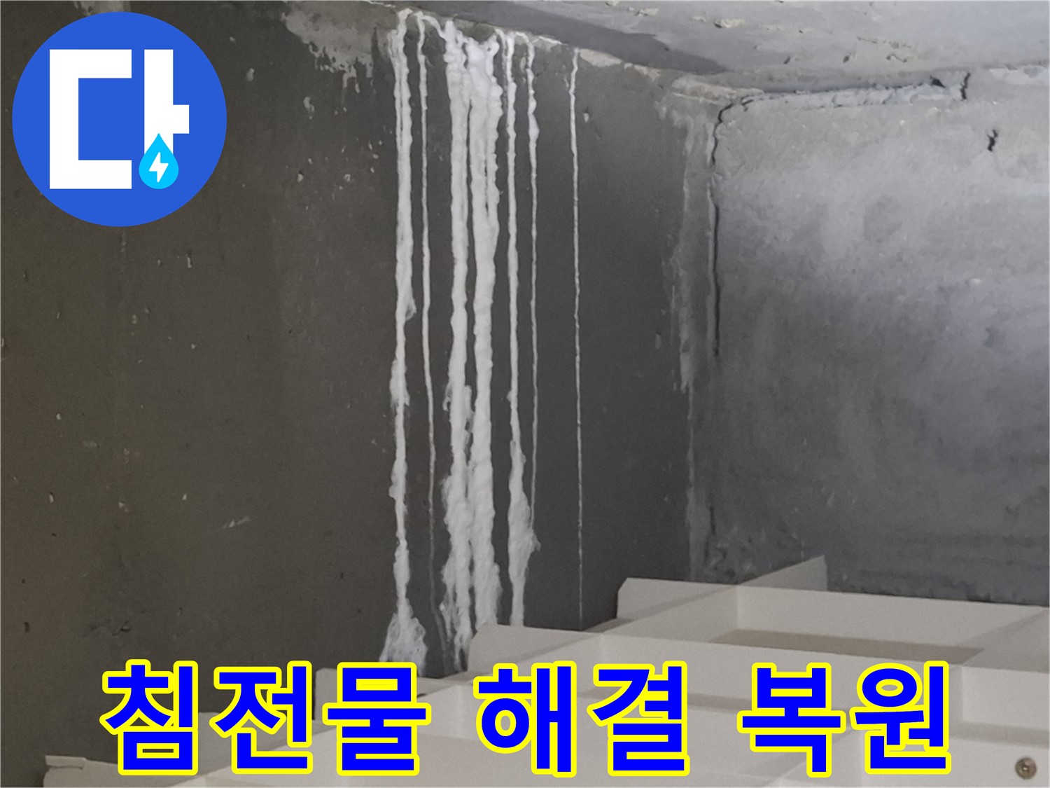 성남 분당 봇들마을 아파트 누수 - 계단 '하얀 침전물' 누수! 원인 해결과 완벽 복원을 약속드립니다.