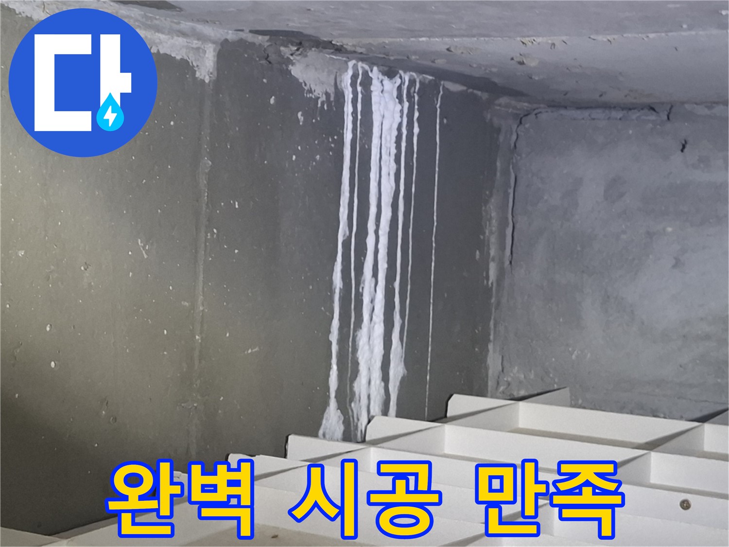 성남 삼평동 봇들마을 아파트 - 지하 석회 누수, 완벽 시공 후 고객 만족