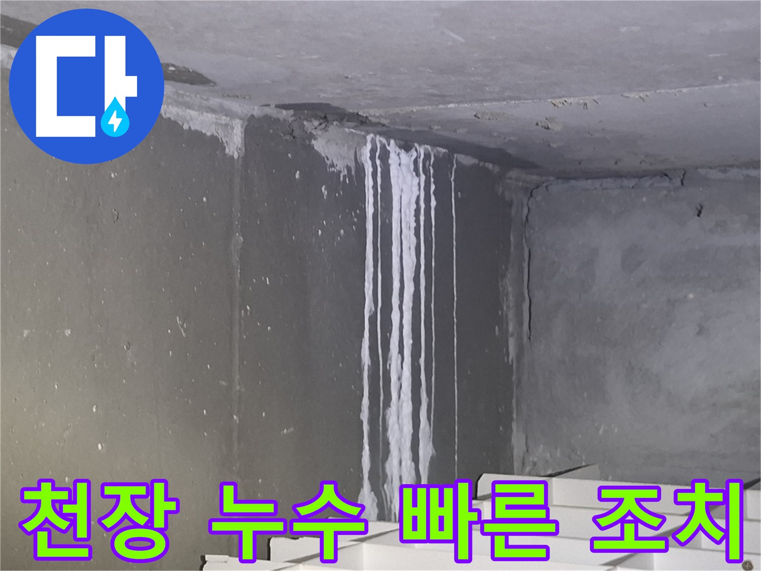 천장 누수 - 성남 아파트 감전 위험