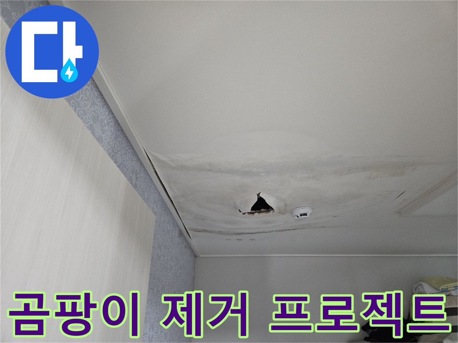 천호동 누수 - 곰팡이 천장, 완벽 제거