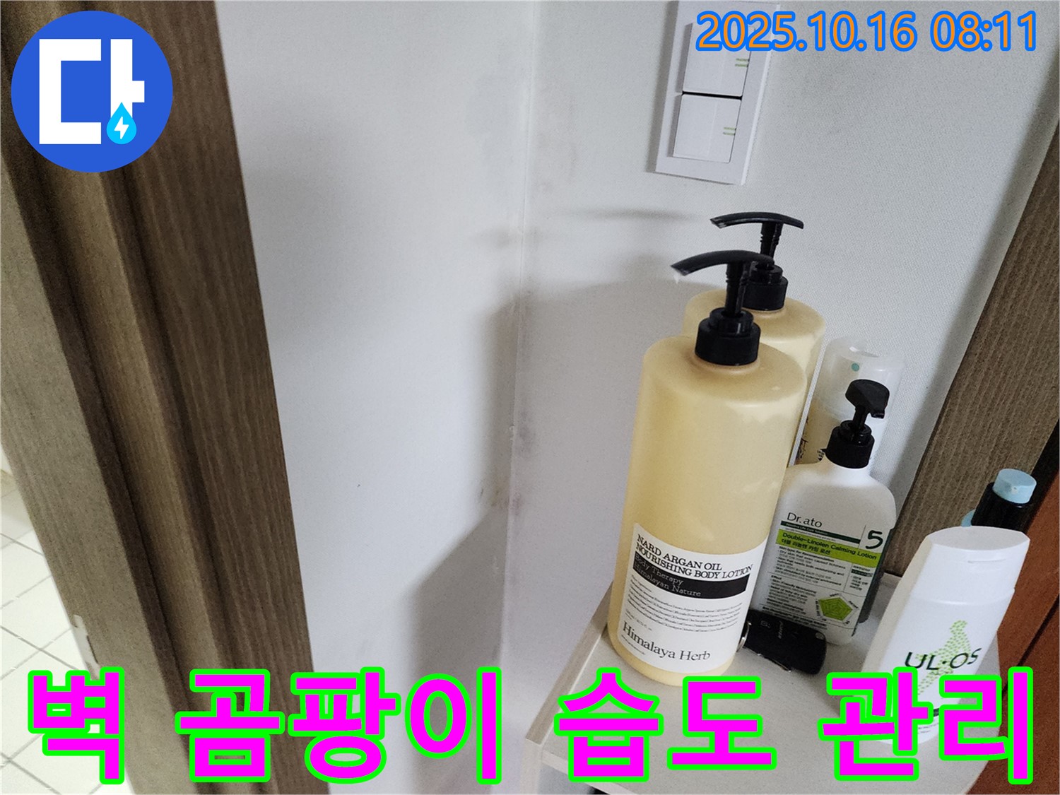 양주시 남면 경신리 욕실 - 벽 곰팡이 - 곰팡이 제거 후 습도 관리에 집중
