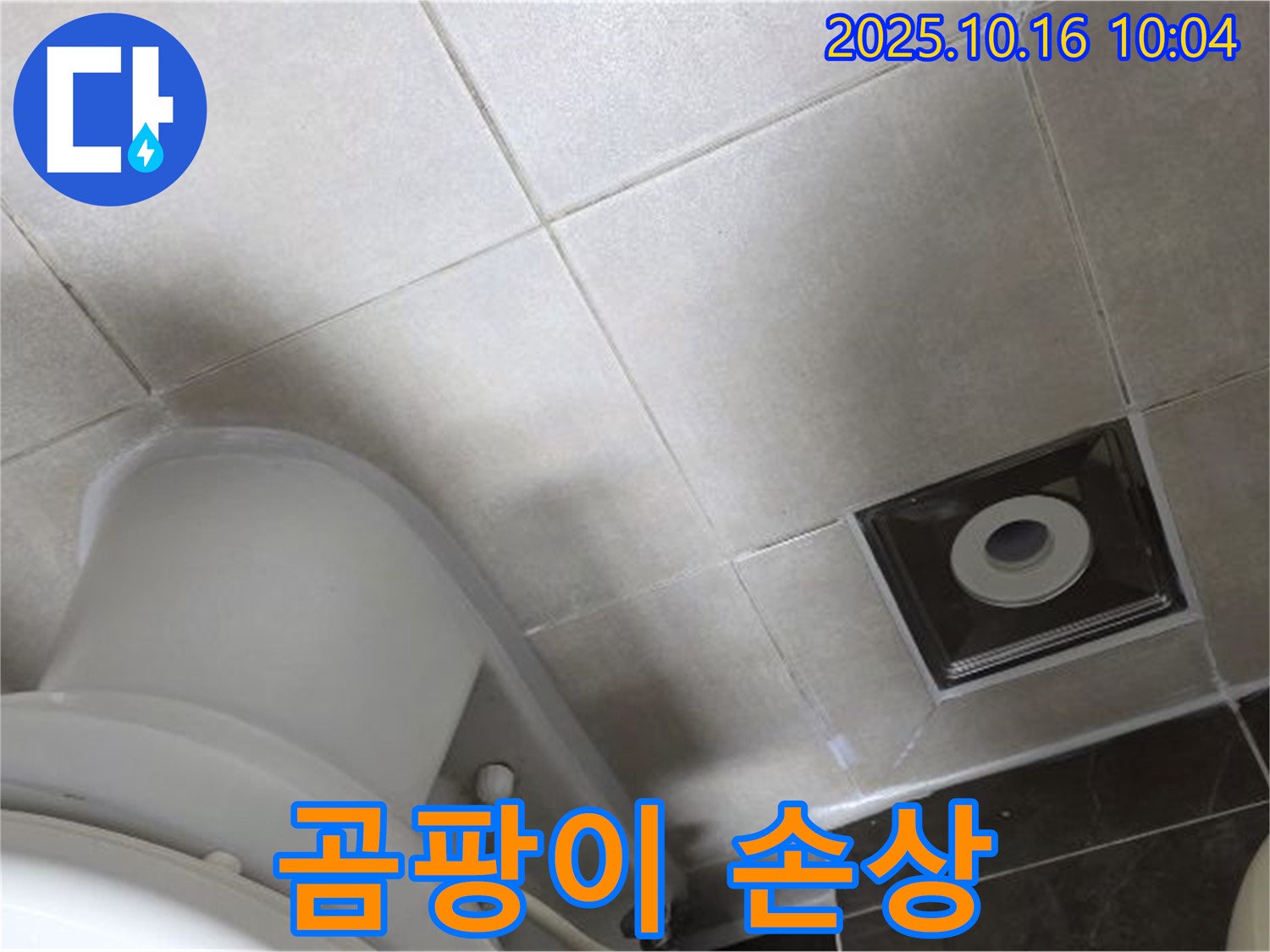 양주 율정마을 화장실 누수 - 변기 주변 타일 틈새 곰팡이 및 실리콘 손상으로 누수