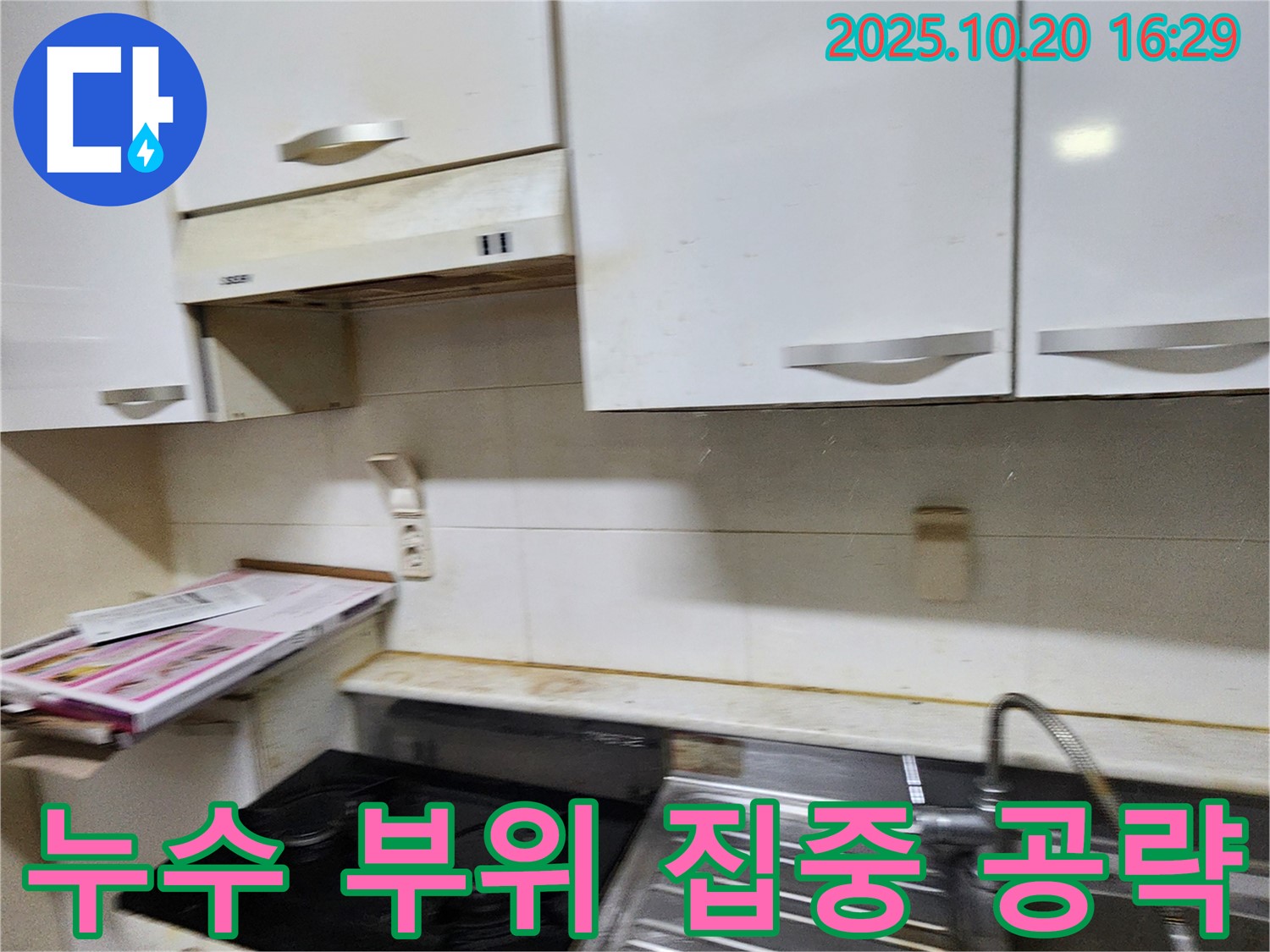 양주시 장흥면 부곡리 낡은 주방 누수 - 찌든 때 제거 후 누수 부위 집중 공략!