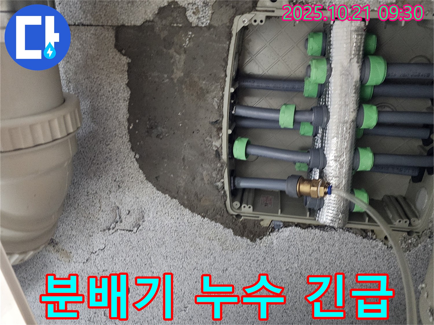 양주시 장흥면 삼하리 - 분배기 누수 긴급 상황, 신속하게 해결