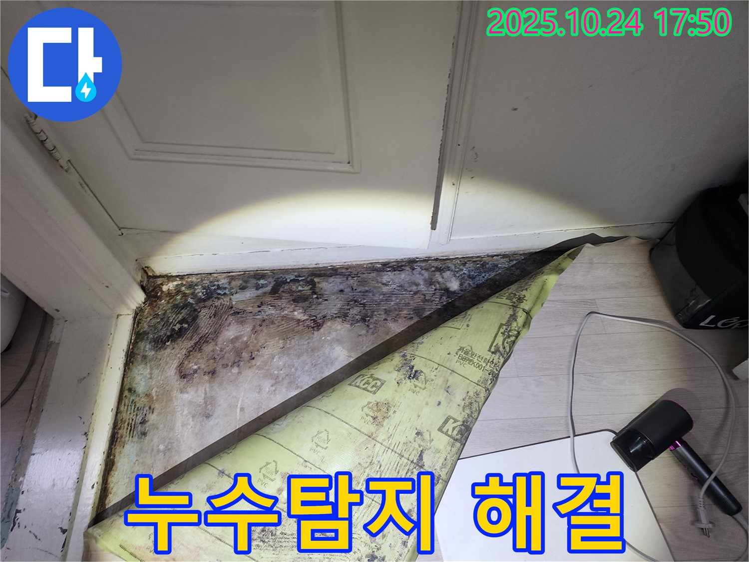 서초 누수탐지 전문 - 양재동 현대빌라 곰팡이 누수 완벽하게 해결했습니다.