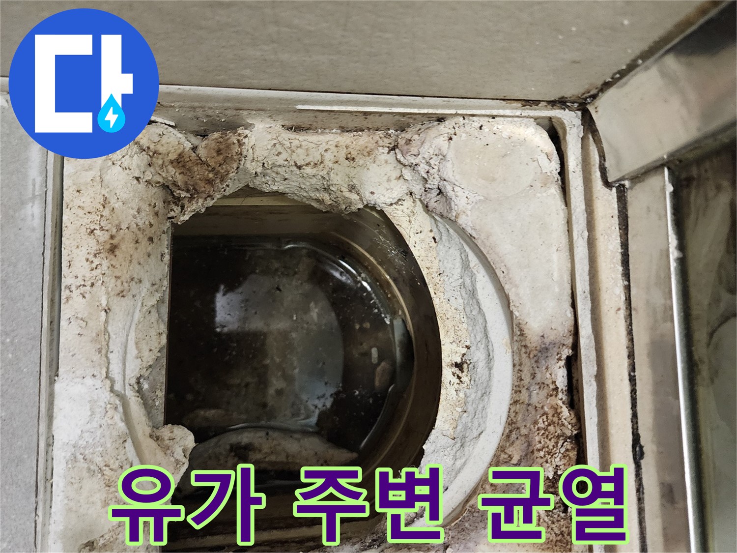 금호동2가 신금호파크자이 욕실 유가 주변 균열 - 심각한 누수 위험
