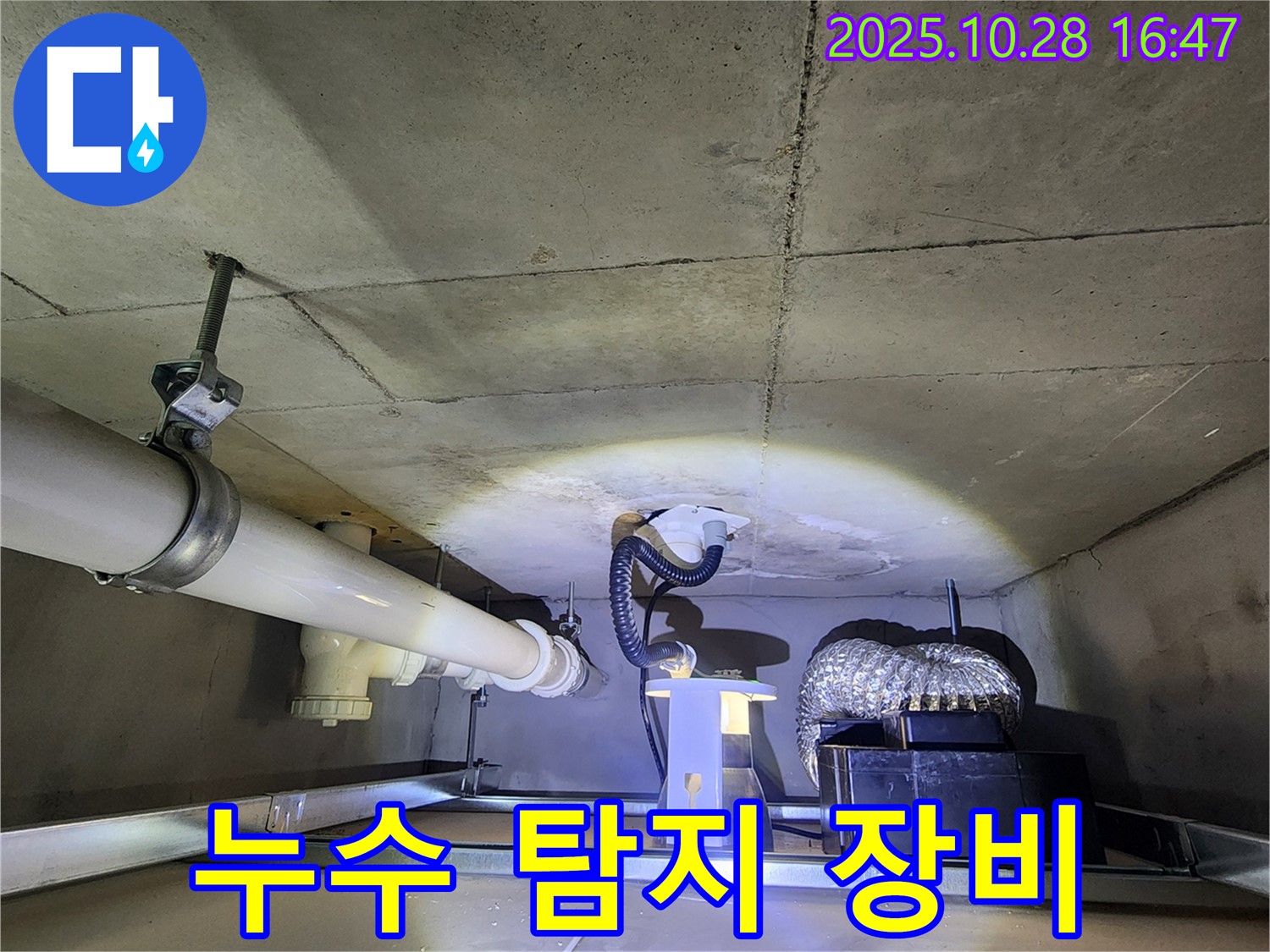양주시 유양동 누수 현장 - 전문 누수 탐지 장비 사용 모습