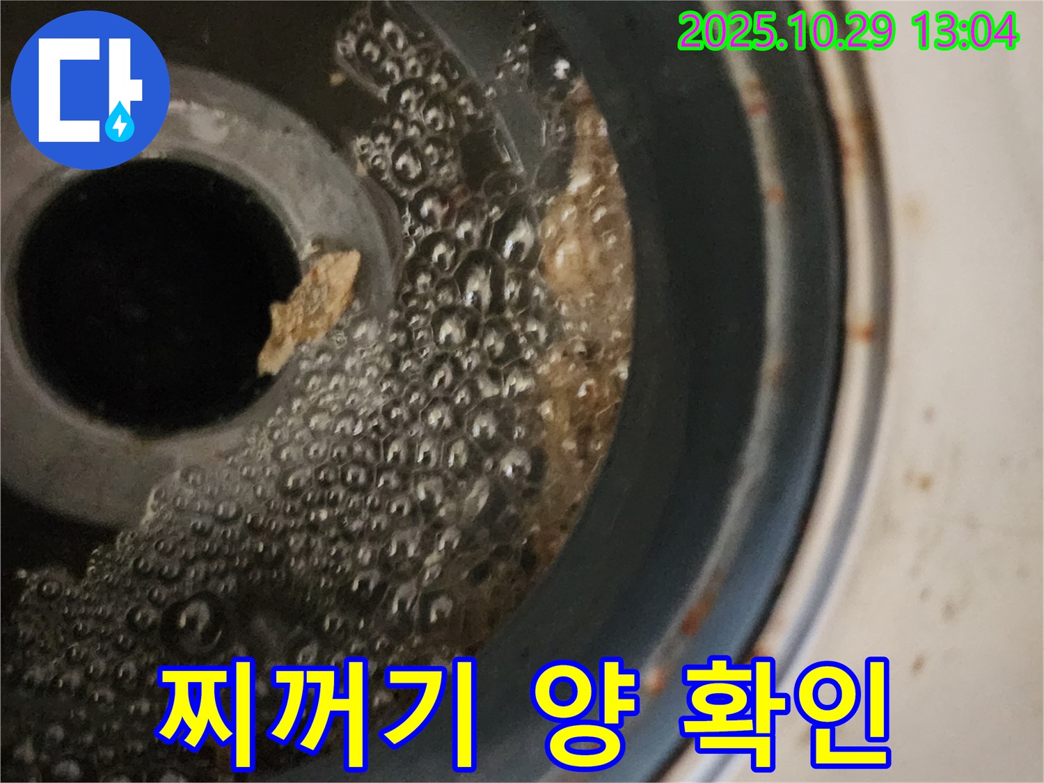 세탁기 배수구 찌꺼기 - 엄청난 양의 찌꺼기