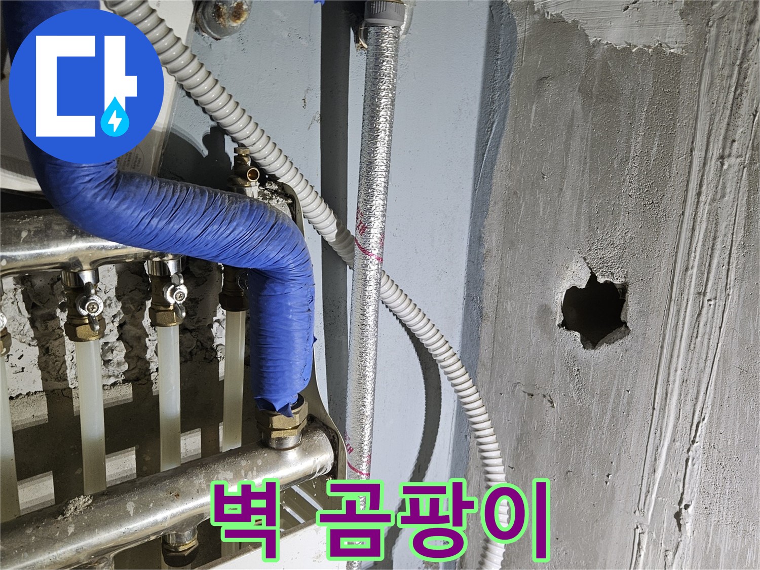 양평 용문면 분배기 누수 - 벽에 곰팡이 발생 - 긴급 조치