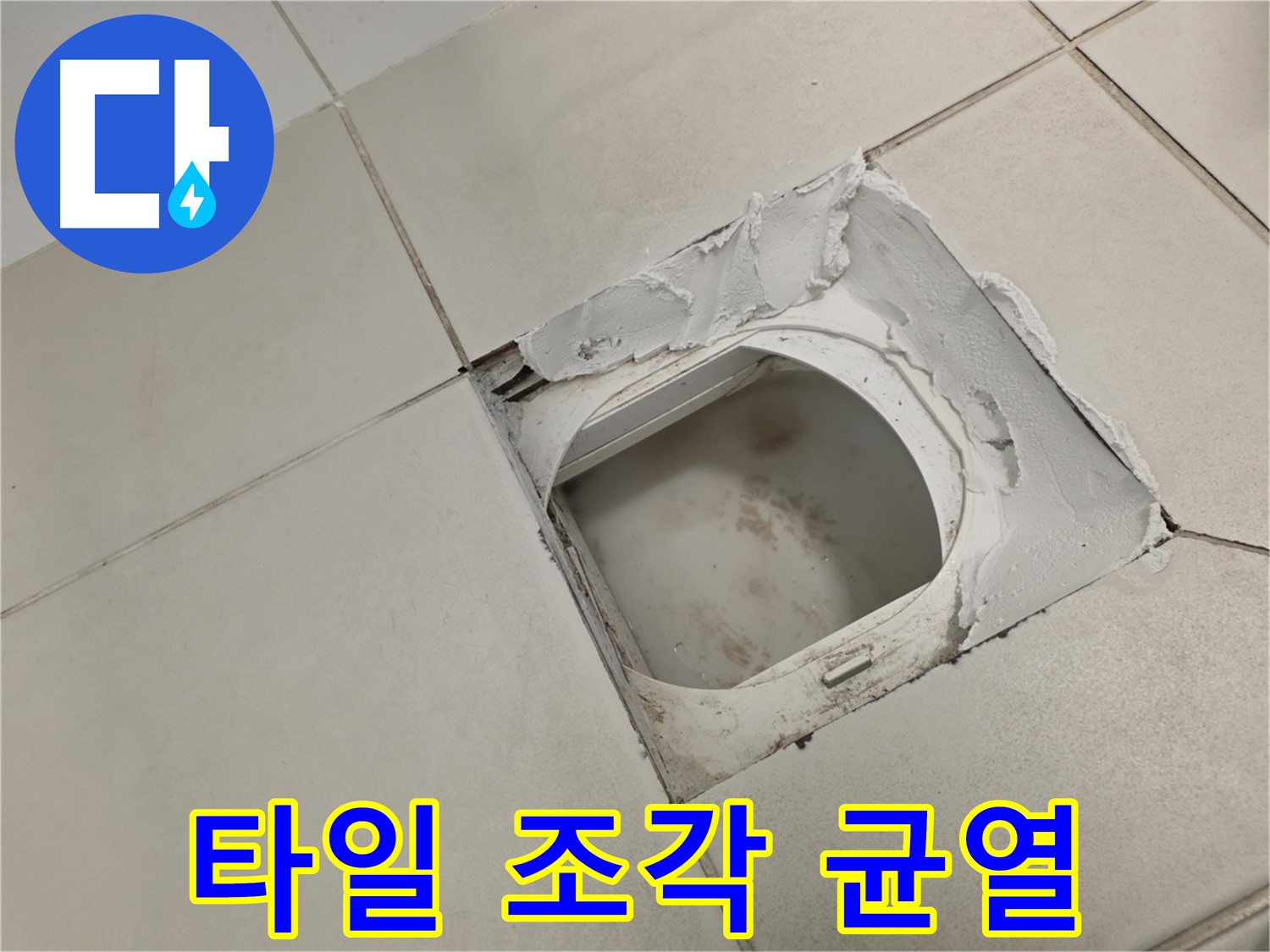 김포 사우동 누수탐지 - 깨진 타일 조각 주변 균열 꼼꼼 확인