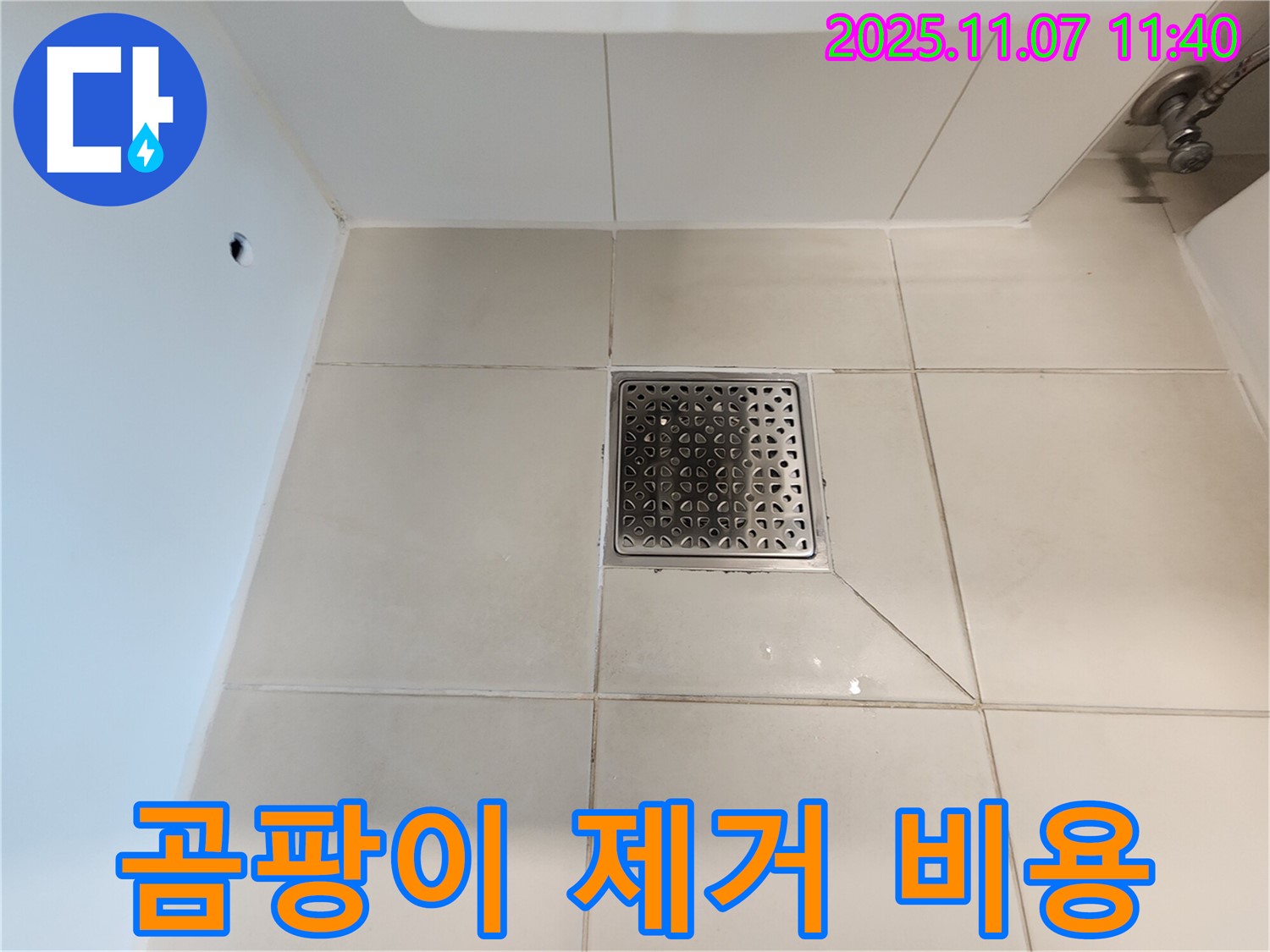 욕실 배수구 주변 - 타일 틈새 곰팡이, 제거 비용은 얼마나 들까요? - 합리적인 가격으로 곰팡이를 제거하세요.