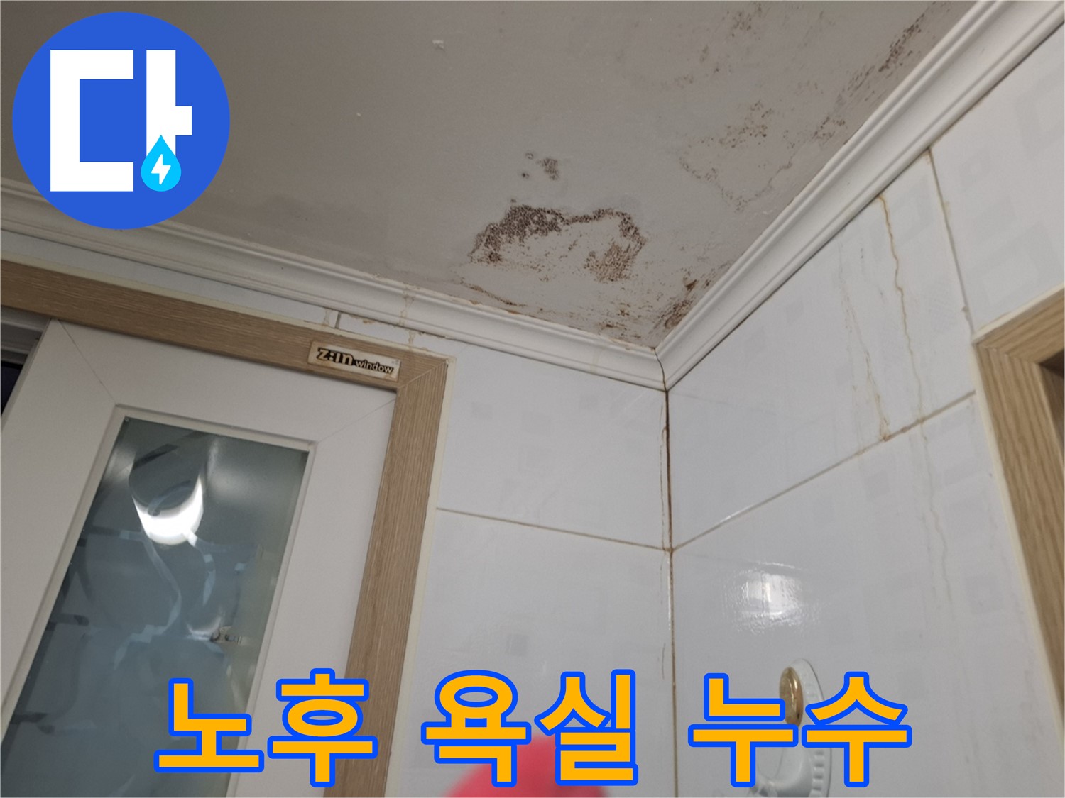 오래된 욕실 천장 누수 - 누수 완벽 해결 - 건물 유지 관리