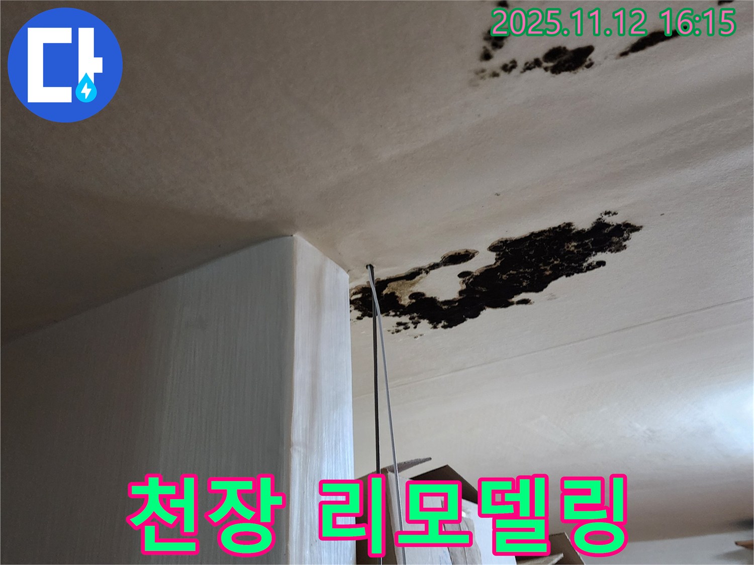 곰팡이 천장 - 누수 해결 - 깨끗한 천장 리모델링 - 포천 군내면 구읍리 누수
