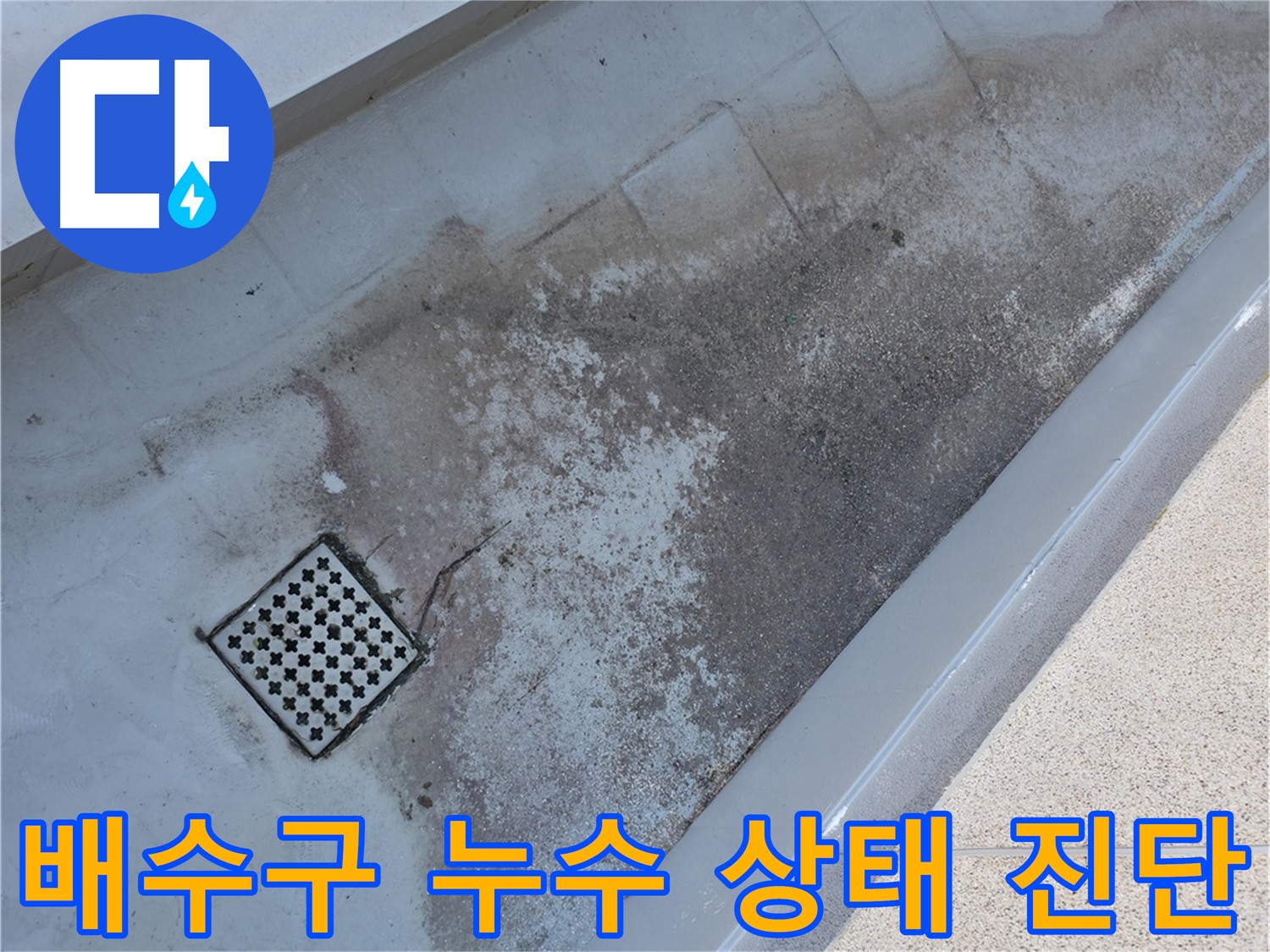 독산동 베란다 배수구 주변 누수 진행 상태 - 전문 장비로 정확하게 진단합니다.