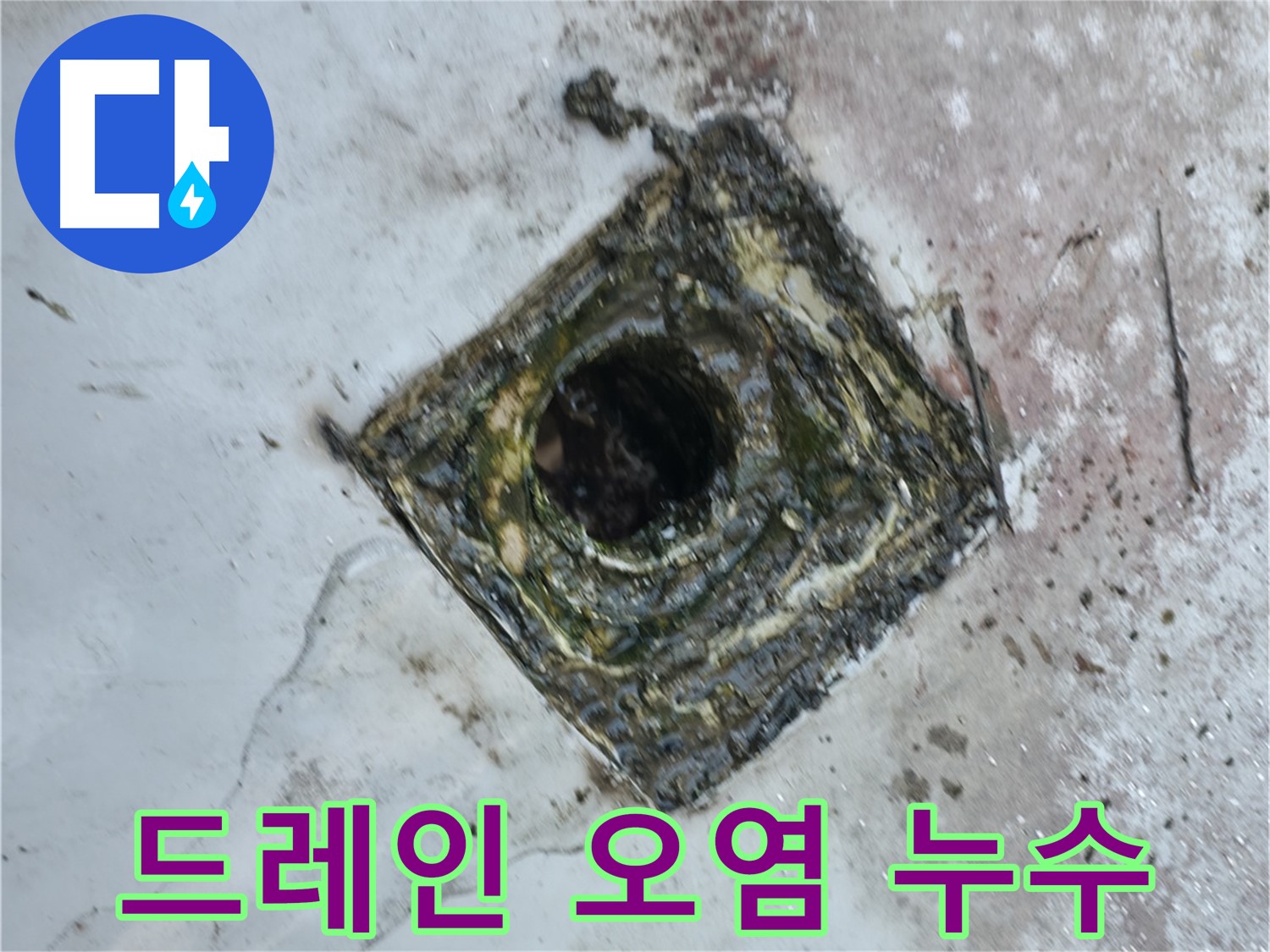 독산로43가길 - 옥상 드레인 주변 오염과 방수 문제로 인한 누수