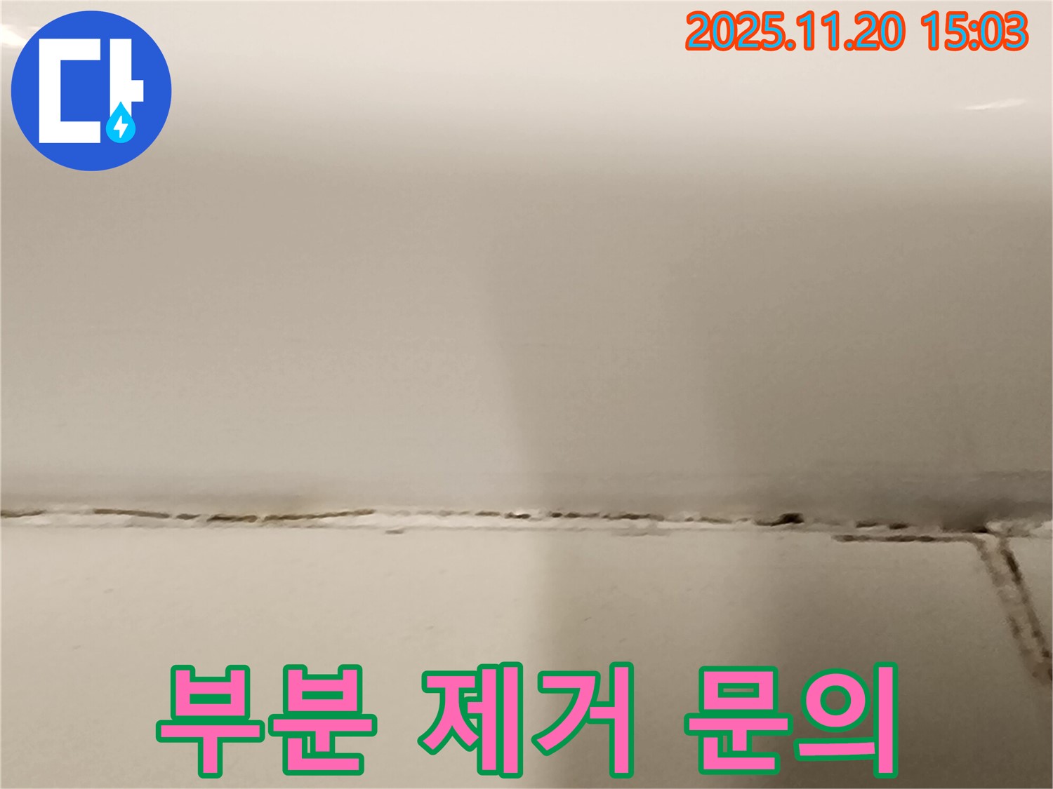 욕조 옆 타일 틈새 곰팡이 - 부분적인 곰팡이 제거만으로 괜찮을까요? - 곰팡이 범위를 확인하세요.
