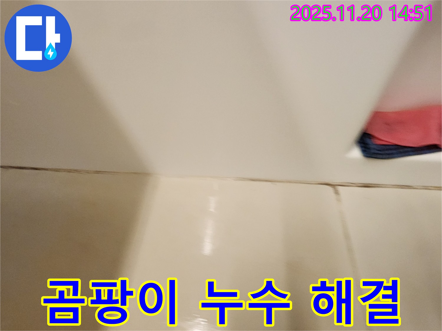 포천 가산면 마산리 - 곰팡이 핀 타일 틈새 누수 해결 - 곰팡이 제거와 완벽 방수로 누수 걱정 끝!