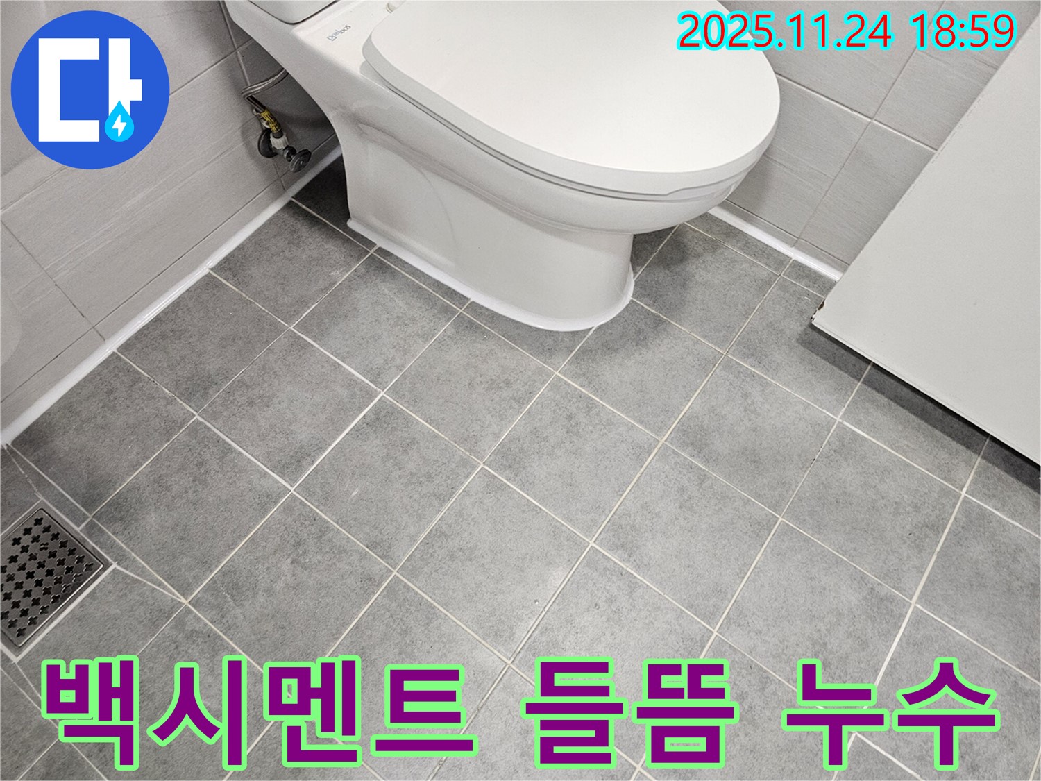 마포 도화 욕실 타일 사이 백시멘트 들뜸으로 인한 누수 - 신속한 탐지와 정확한 시공으로 누수 문제 해결