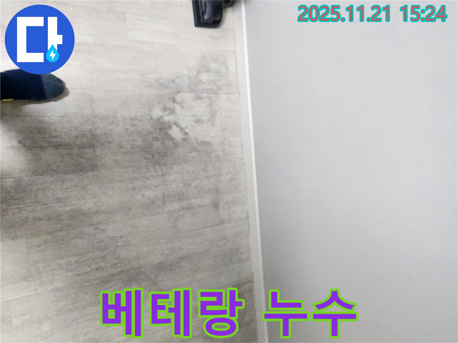 가산면 정교리 누수 현장 - 숙련된 기술자가 누수 탐지를 진행하는 모습 - 믿고 맡길 수 있습니다.