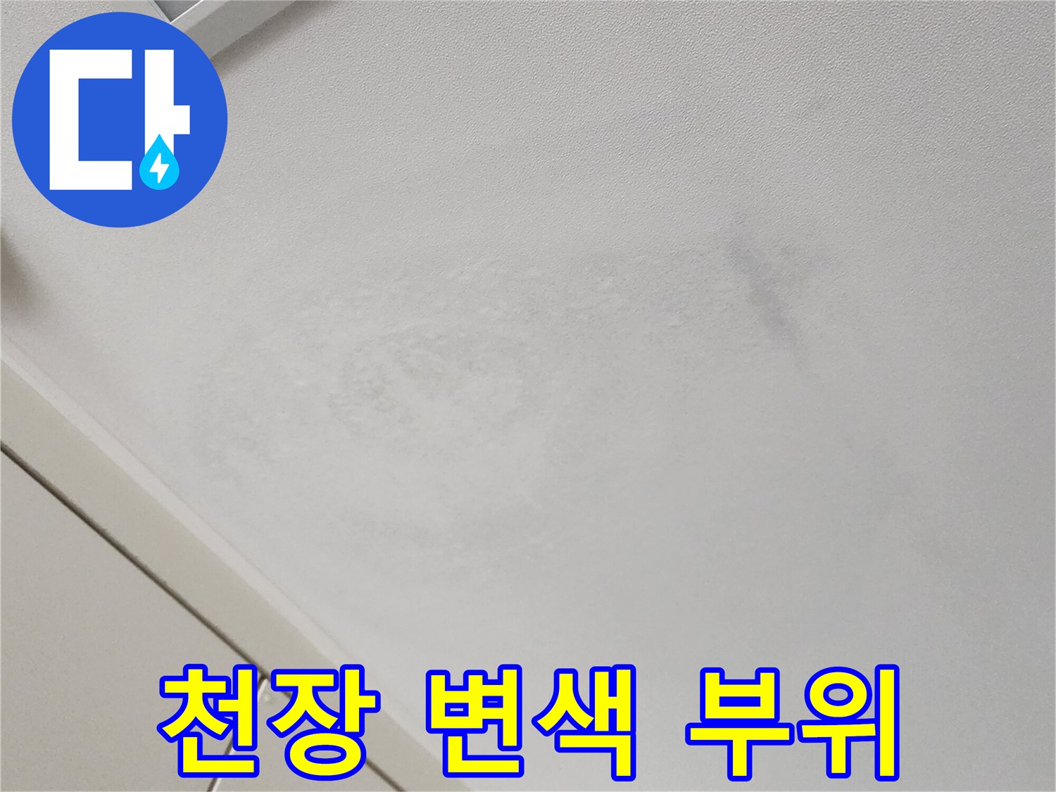 가산면 현장 기록-천장 상단의 누수 흔적 및 오염 상태