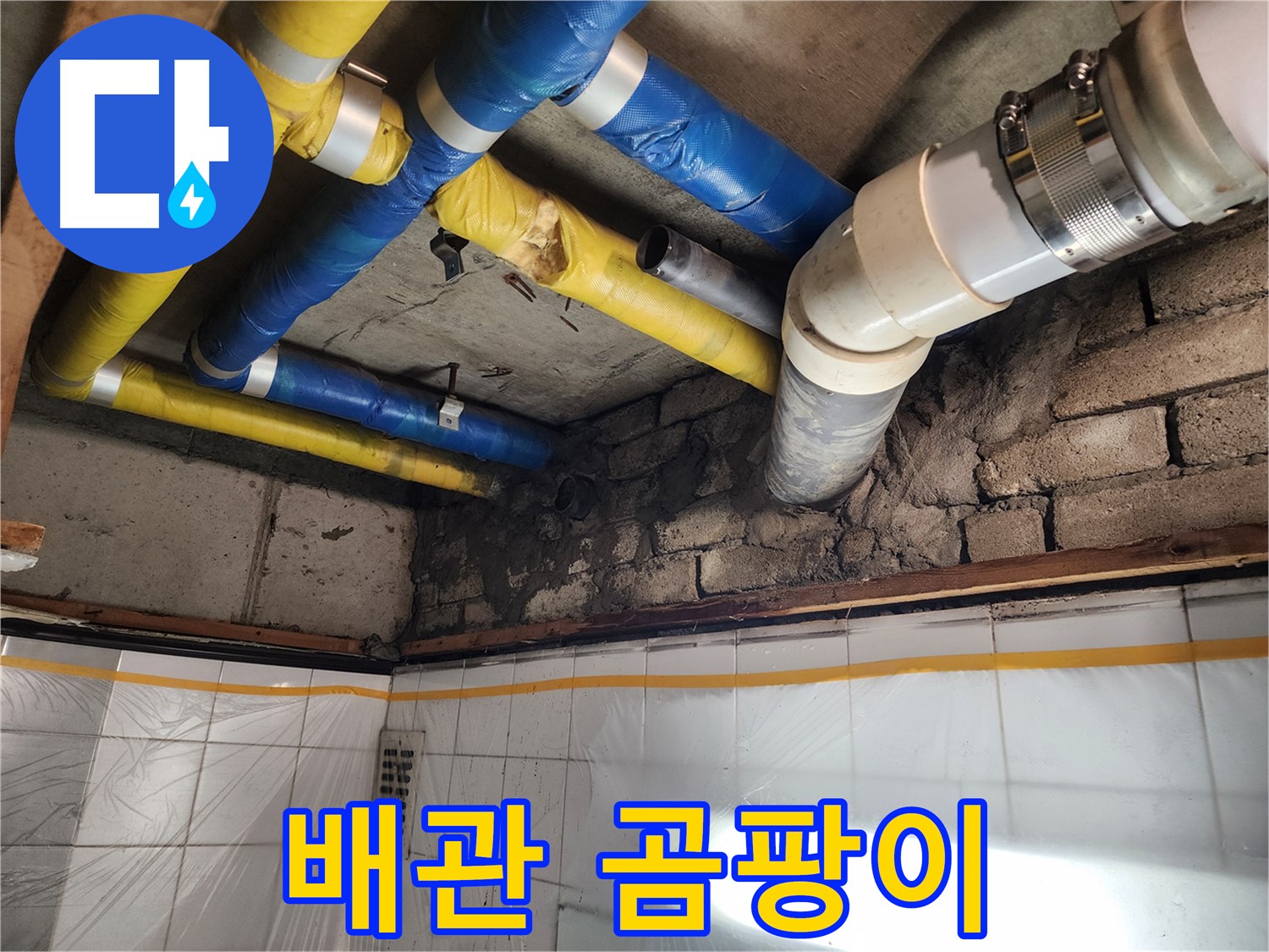작전동 코오롱아파트 누수 - 배관 주변 곰팡이 발생