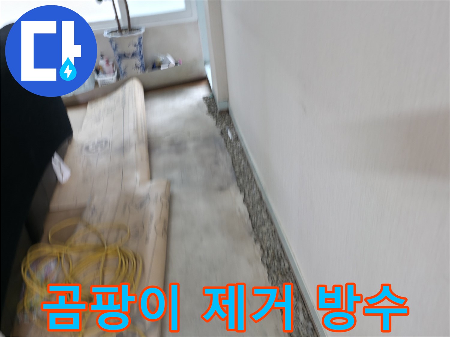 벽 곰팡이를 제거하고 방수 공사를 진행하는 서초동 누수 과정 이미지입니다.