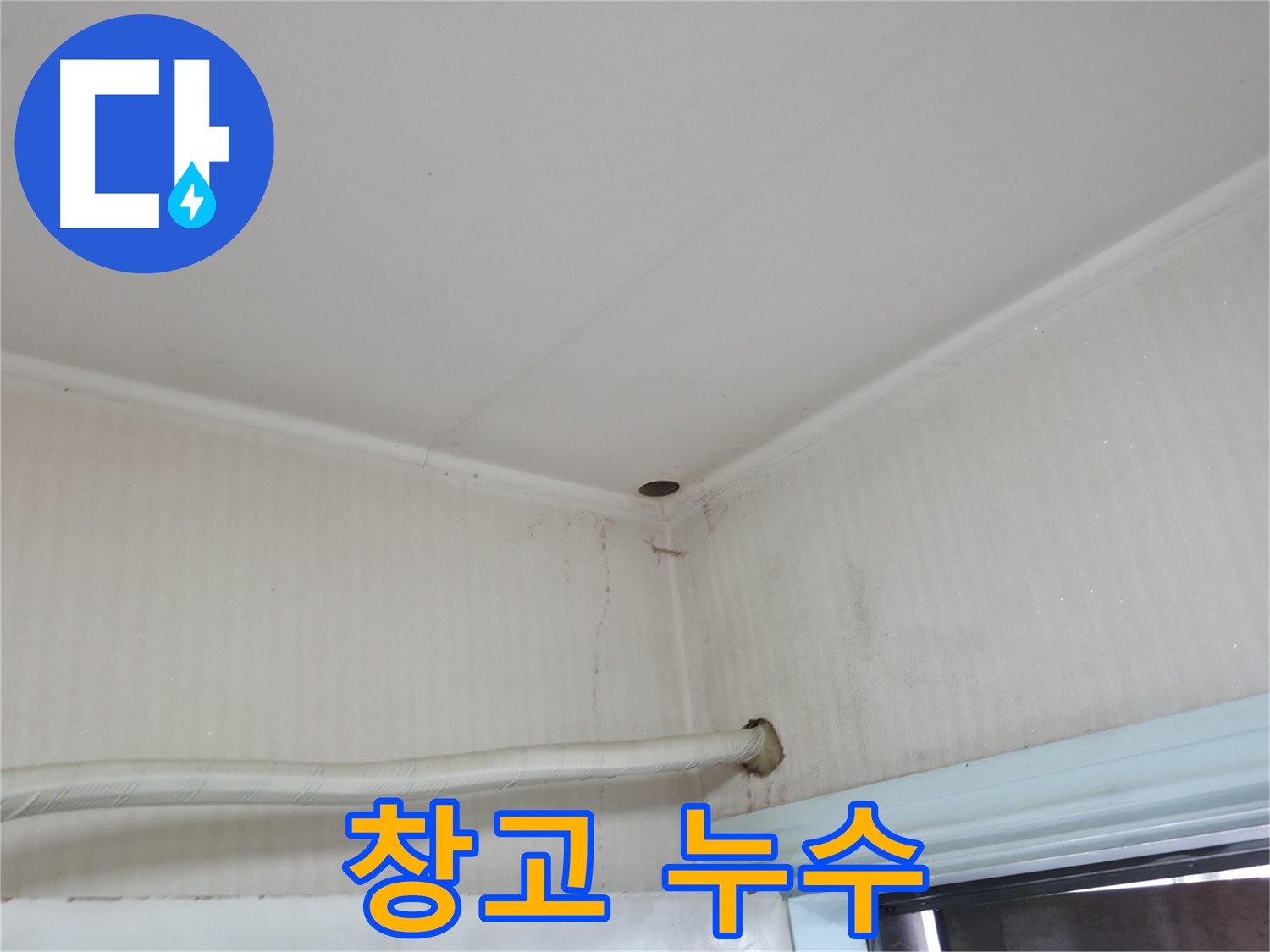 서초구 서초2동 누수 - 외벽 크랙을 통해 빗물이 침투하여 누수가 발생한 모습.