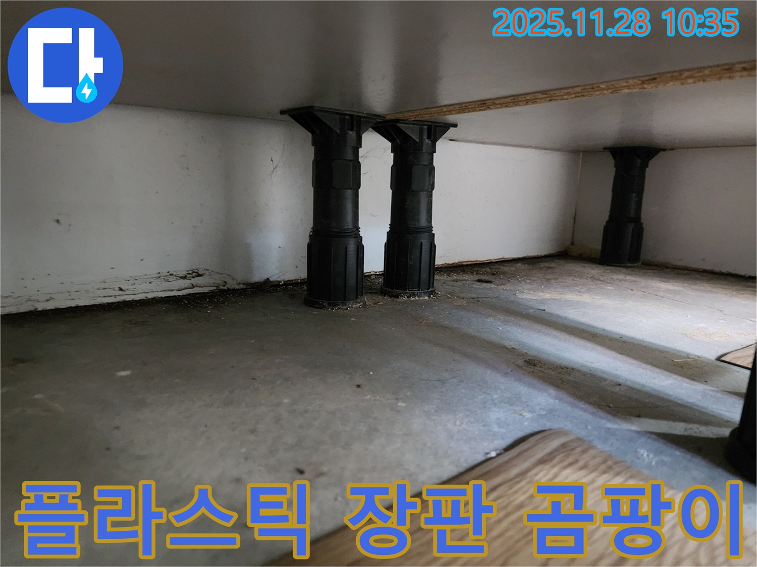 포천 싱크대 하부 플라스틱 다리 주변 누수 시 장판 밑 곰팡이 제거 방법 - 숨어있는 곰팡이까지 깨끗하게!