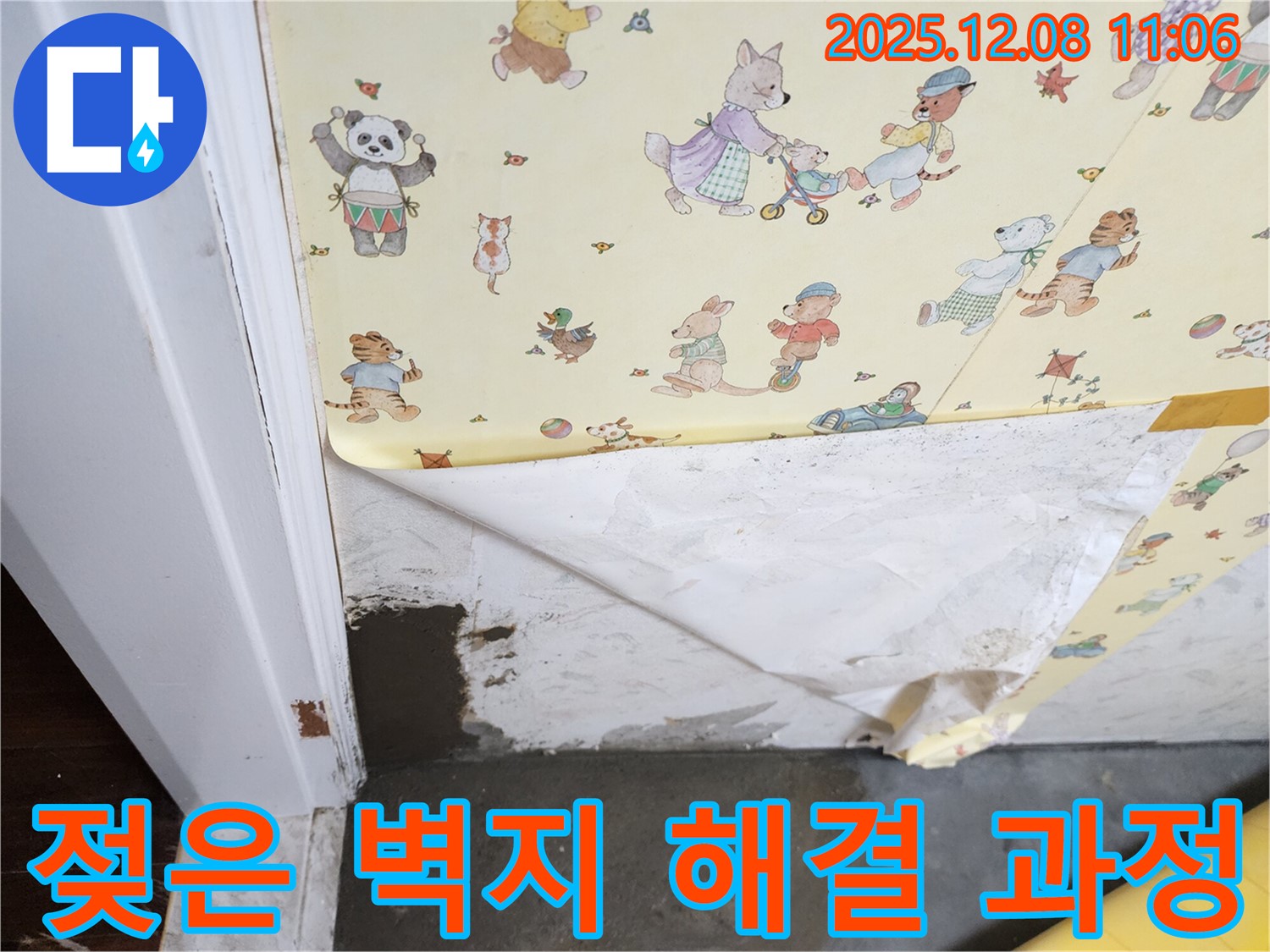 포천 영중면 거사리 누수 현장 - 젖은 벽지 문제 해결 과정