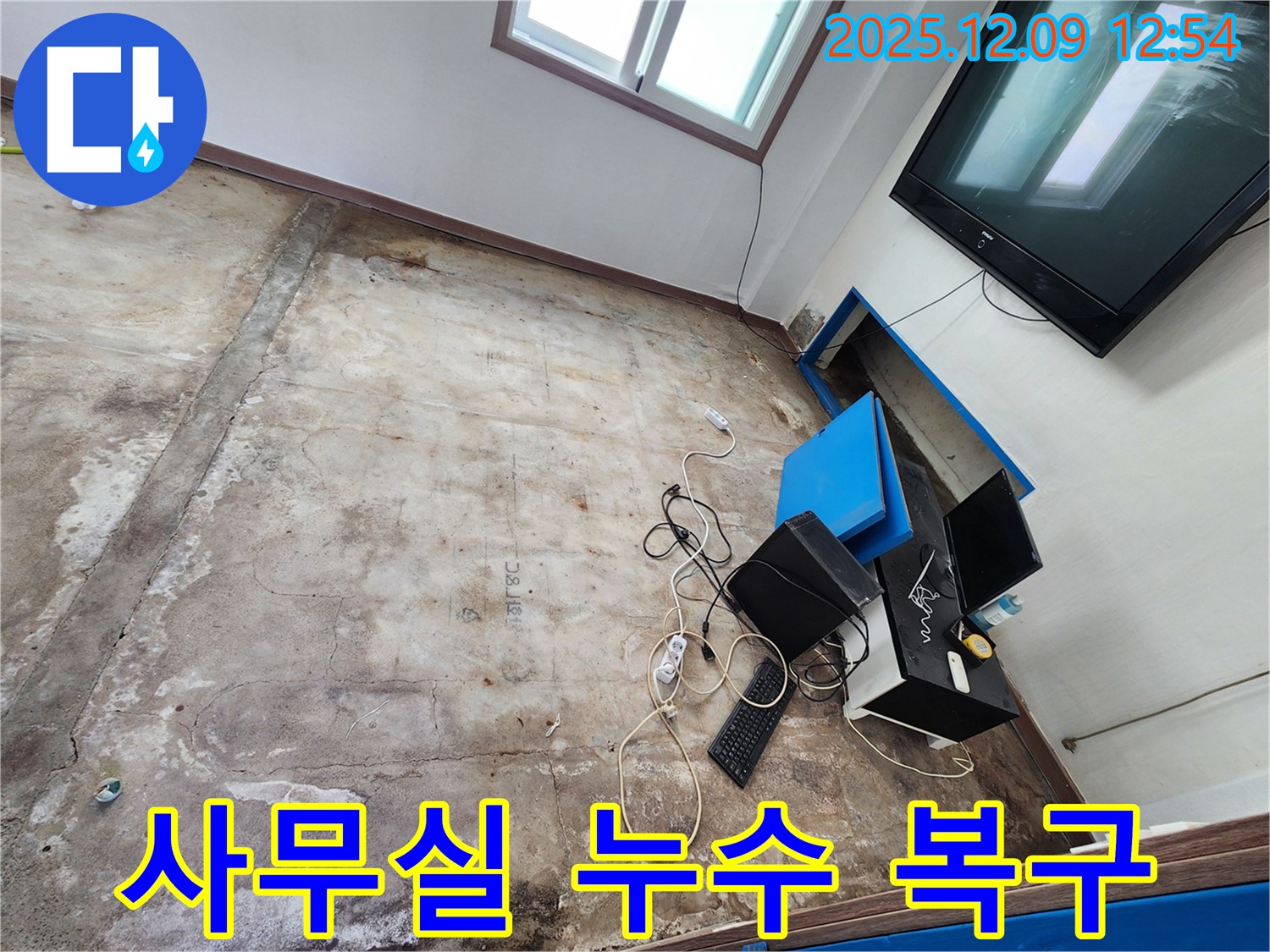 포천시 영중면 성동리 사무실 누수 현장 - 긴급 복구 작업으로 누수 피해를 최소화합니다.