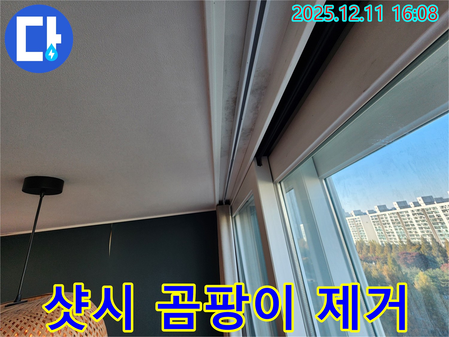 남궁리 샷시 레일 누수 - 곰팡이 제거 및 방수 시공 - 전문가의 손길