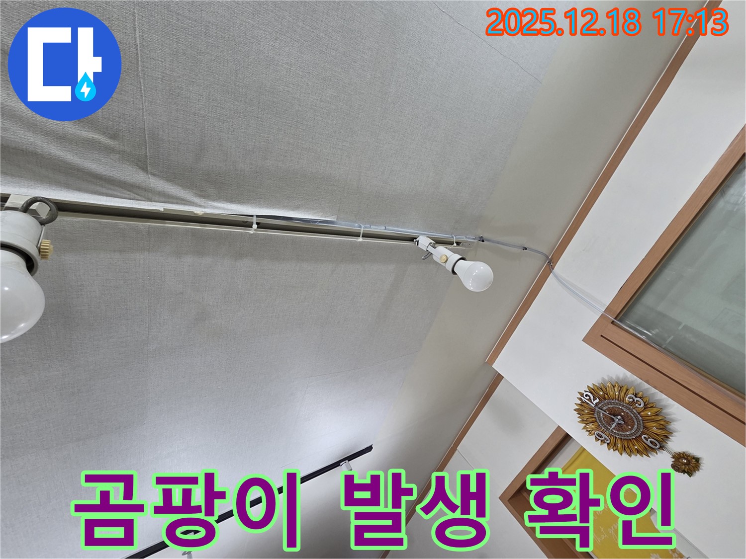 시흥 신천동 누수 - 누수 부위 주변의 곰팡이 발생 여부를 확인하고 있습니다.
