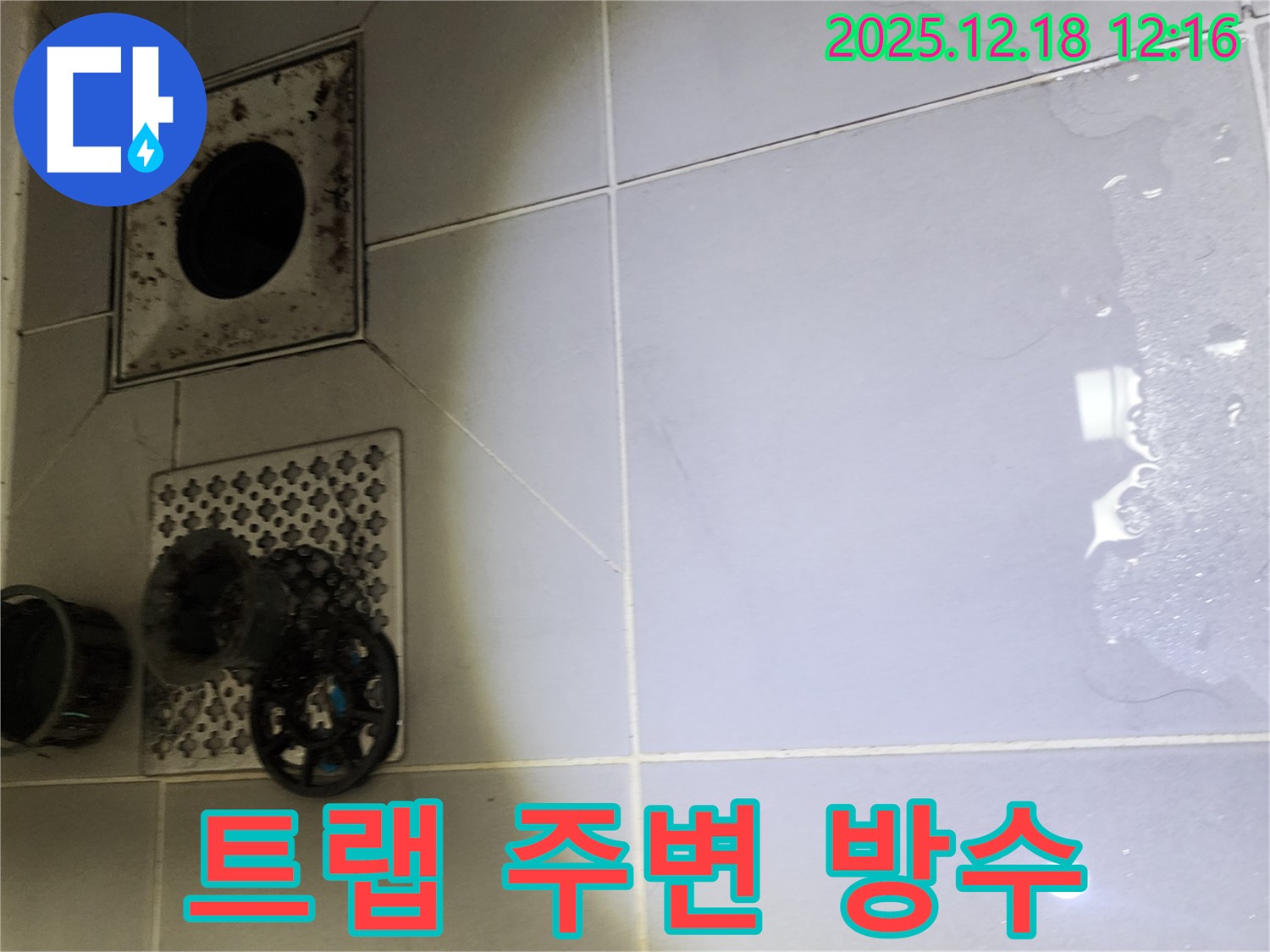 포천시 영북면 가채리 욕실 하수구 트랩 주변 방수 완벽 시공 - 전문 기술자가 꼼꼼하게 방수 시공을 진행하여 누수 문제를 해결합니다.
