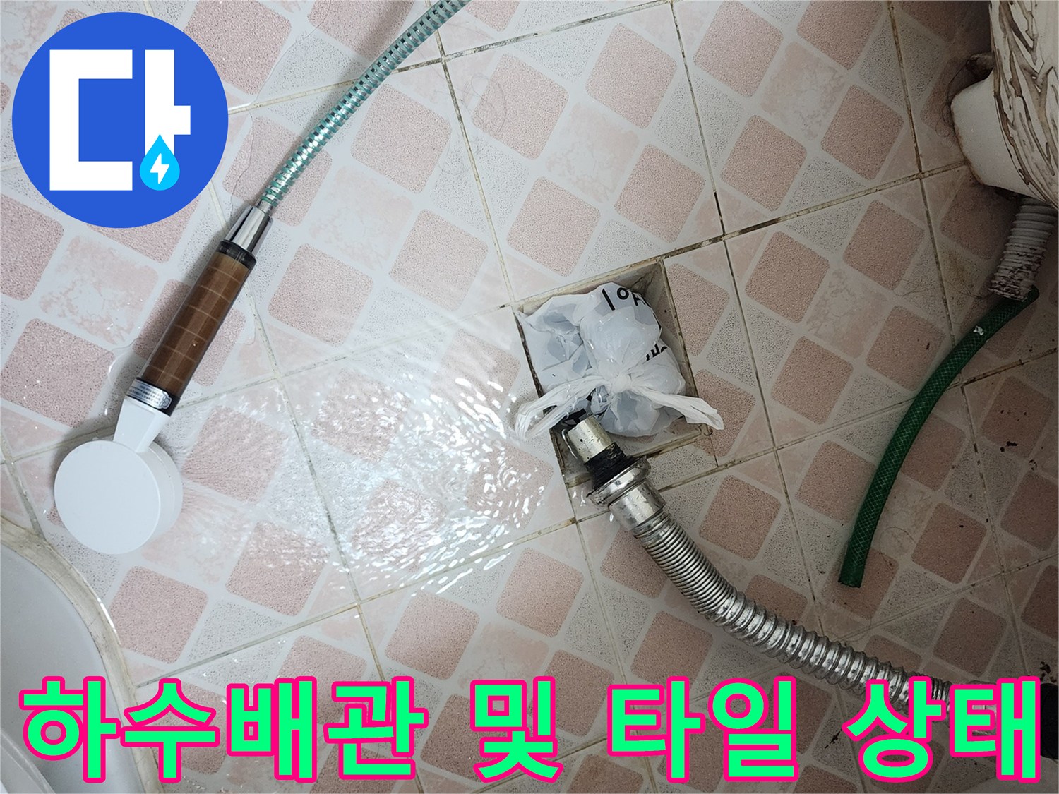 신길동 욕실-하수관 주변의 물고임과 배수구 상태
