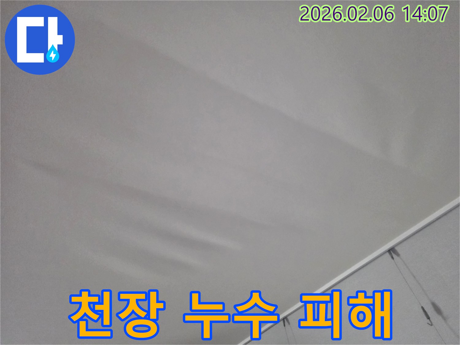 천장에 발생한 누수 피해-전문적인 진단과 수리가 시급한 상황