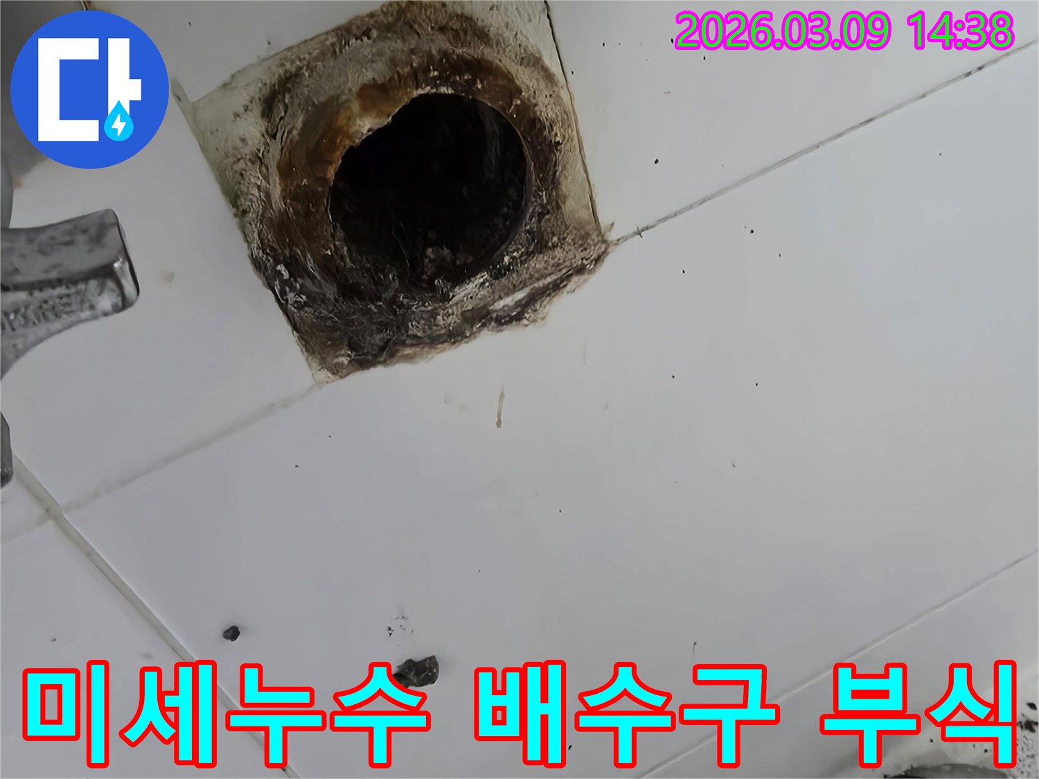 미세-누수가-키운-배수구-부식-누수-지점-오래된-배관-손상-물샘-원인