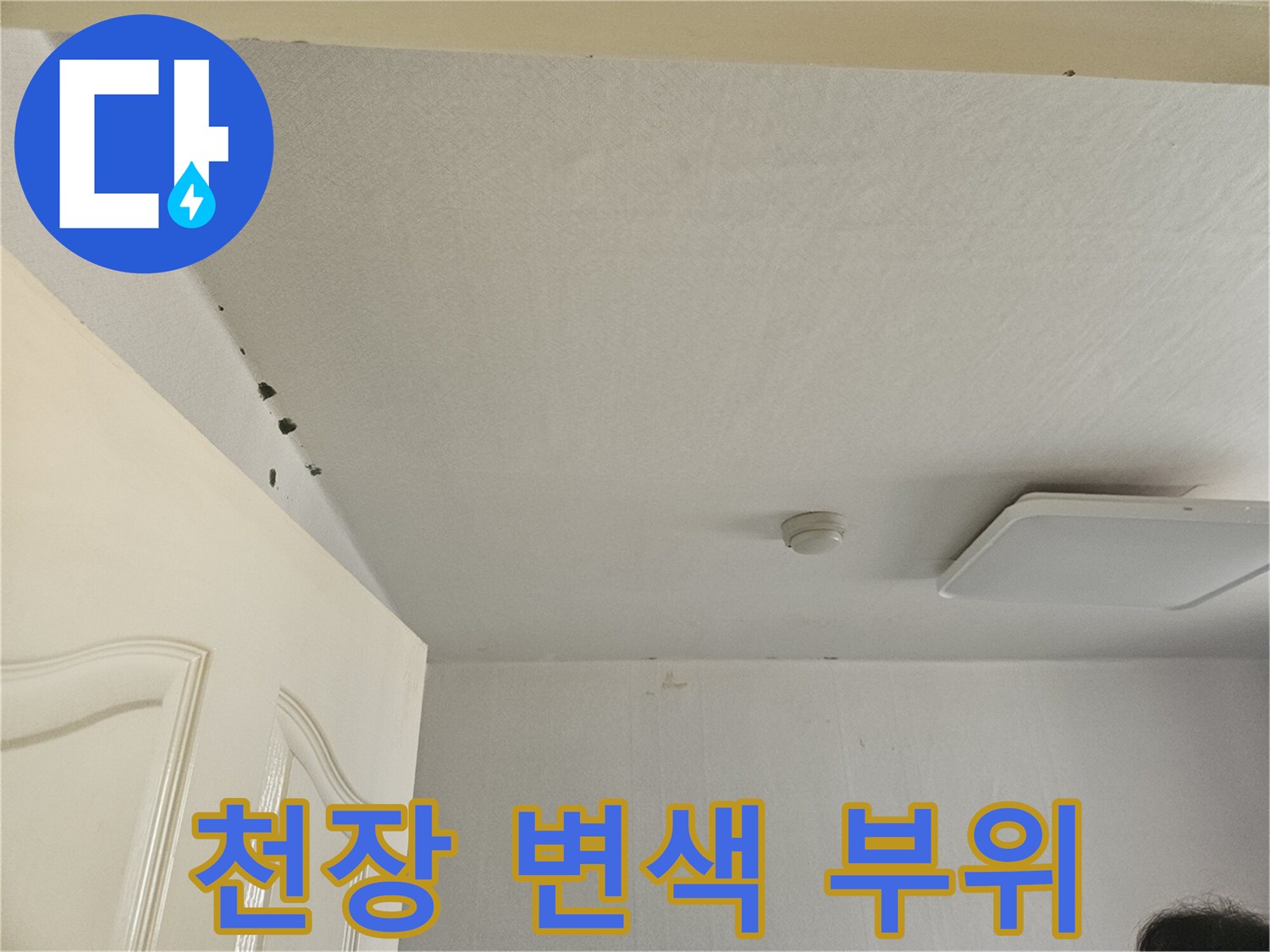 포천 일동면 아파트-천장 도배지 변색 및 오염 상태