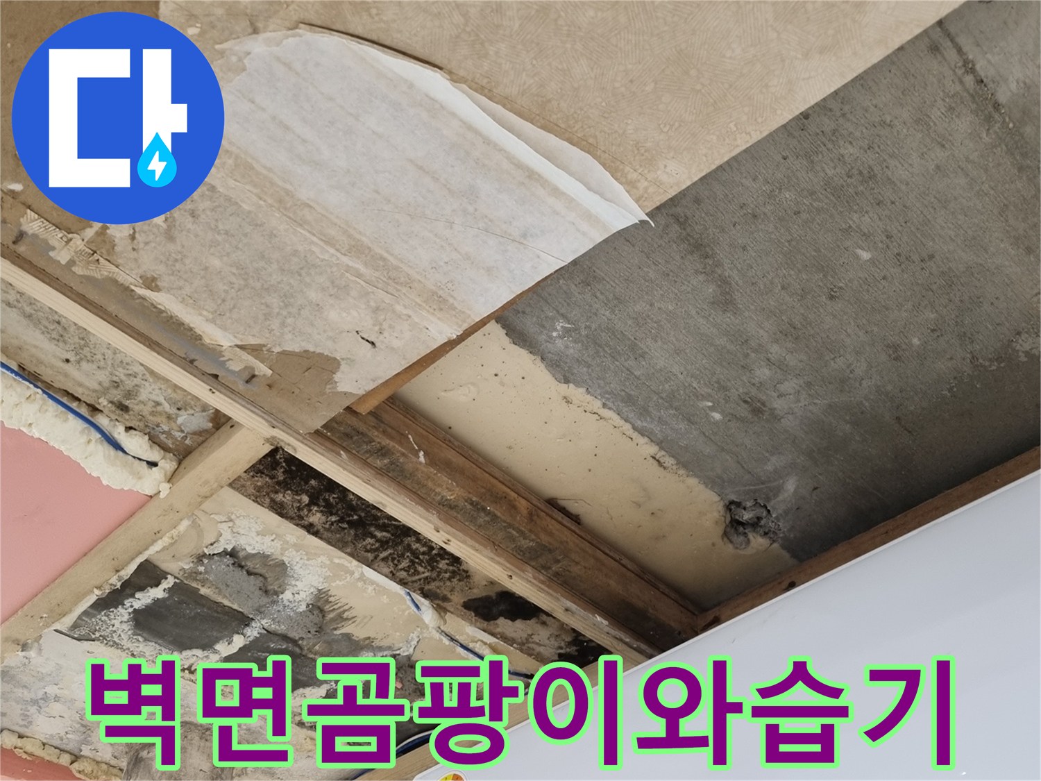 에어컨-하단-벽체-내부의-곰팡이-및-습기-발생-상황