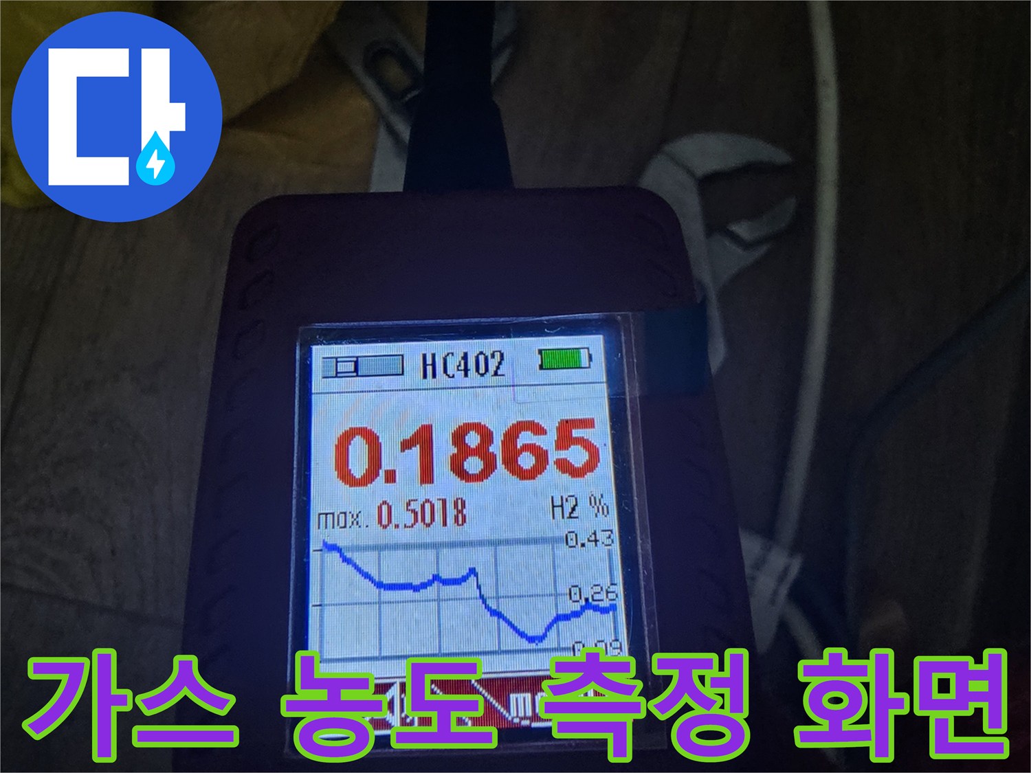 배관 누출 가스를 감지하여 수치로 보여주는 휴대용 탐지 장비