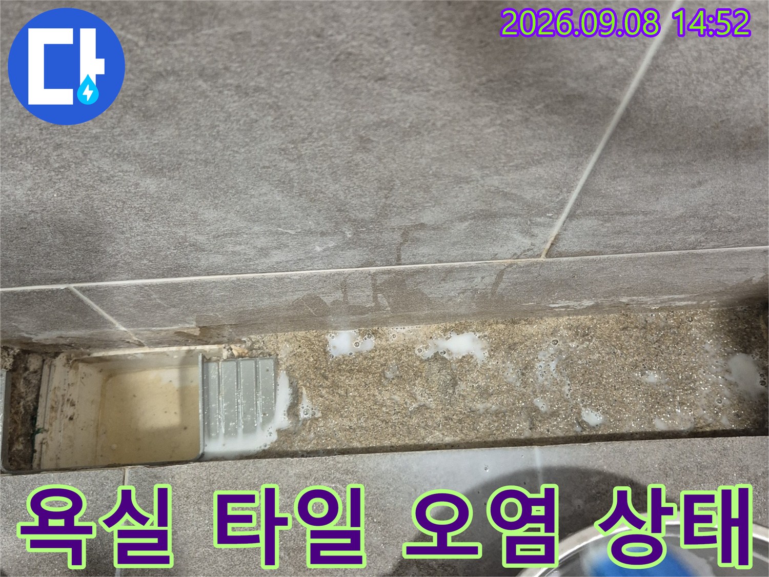 과천 중앙동 욕실 타일 사이의 습기와 오염된 흔적