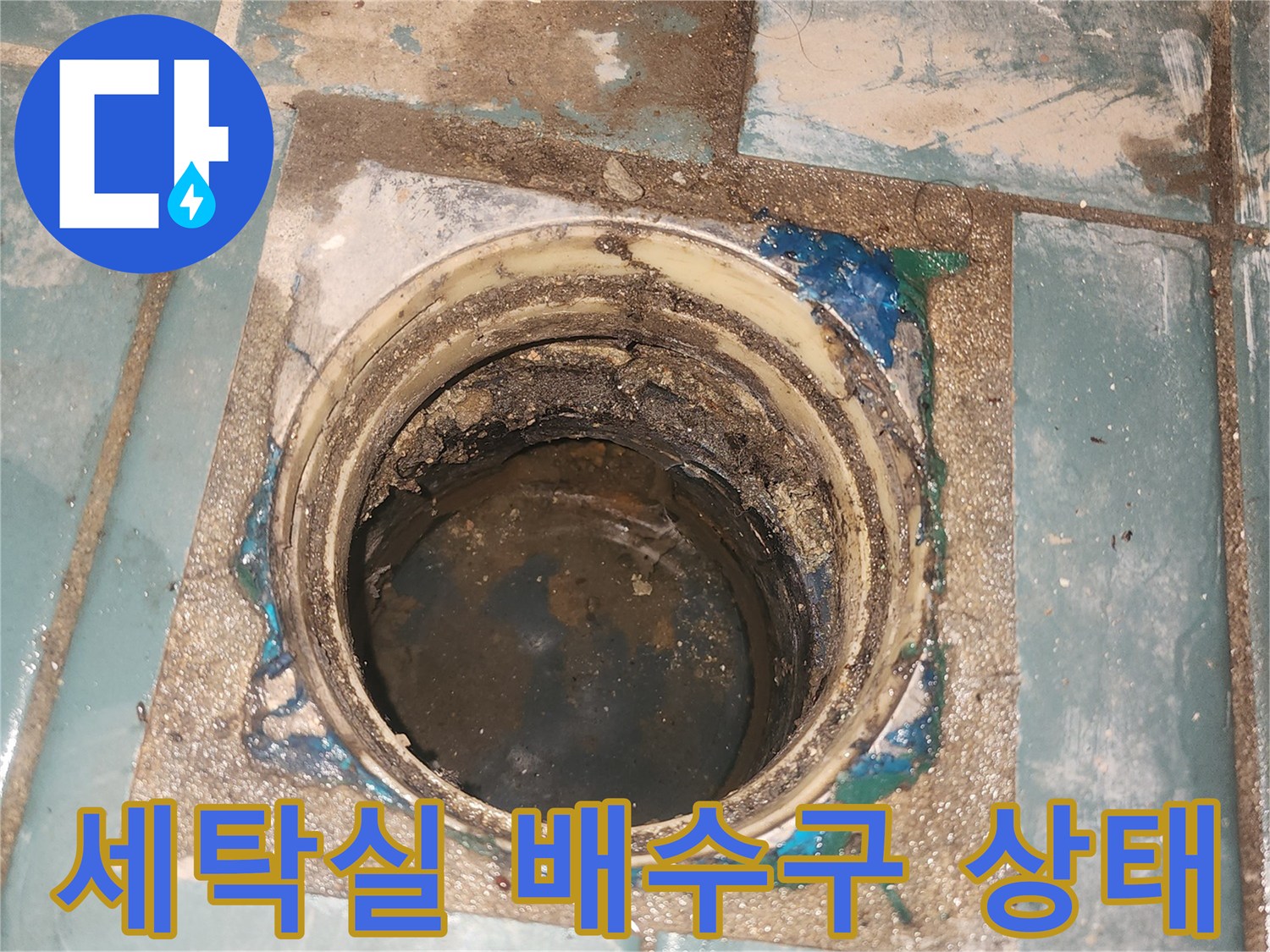 성동구-세탁실-배수구-유가-주변-방수층-파손-상태