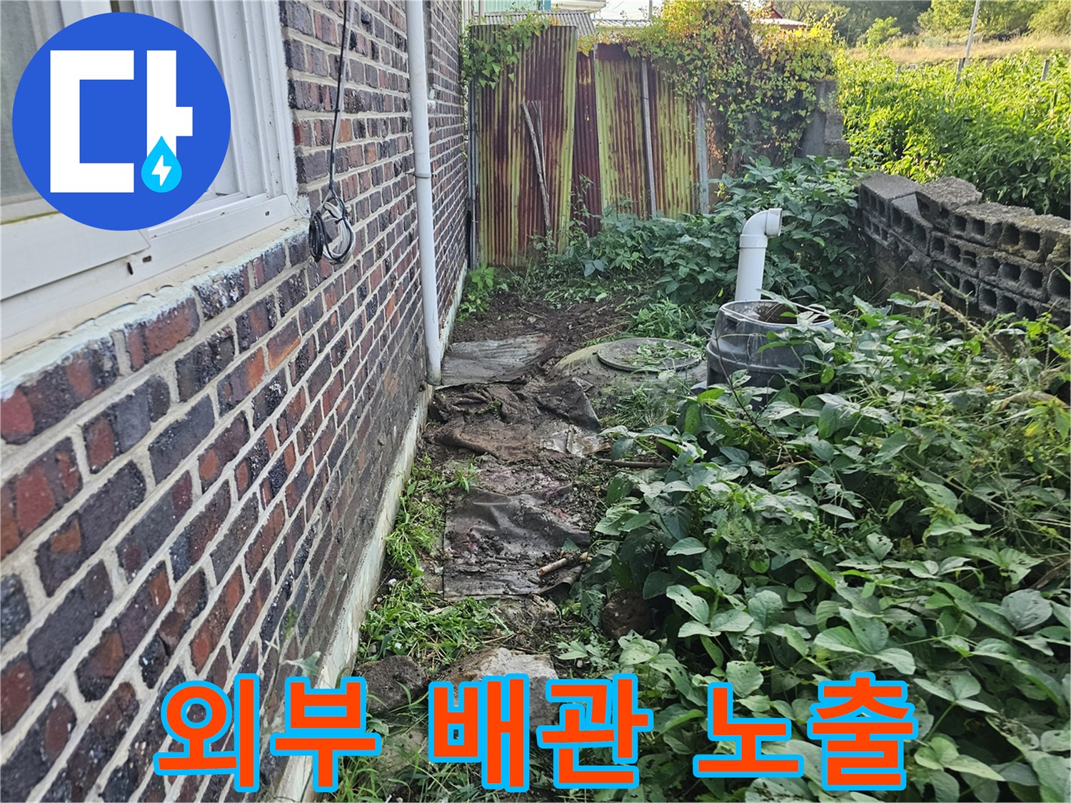 하점면 현장-배관 누수 확인을 위해 흙을 제거한 모습